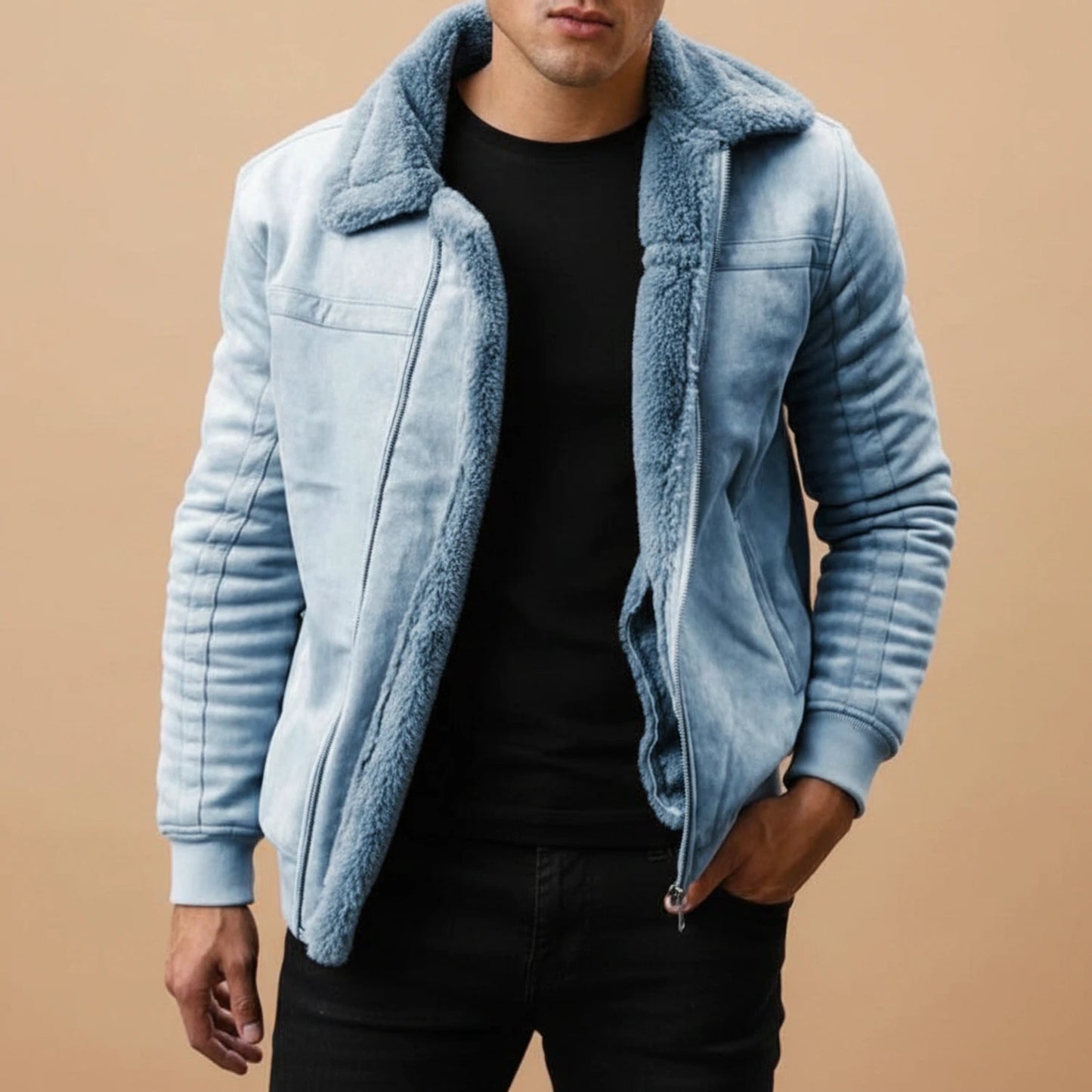 Fleece Collar Bomber Jacket for Women