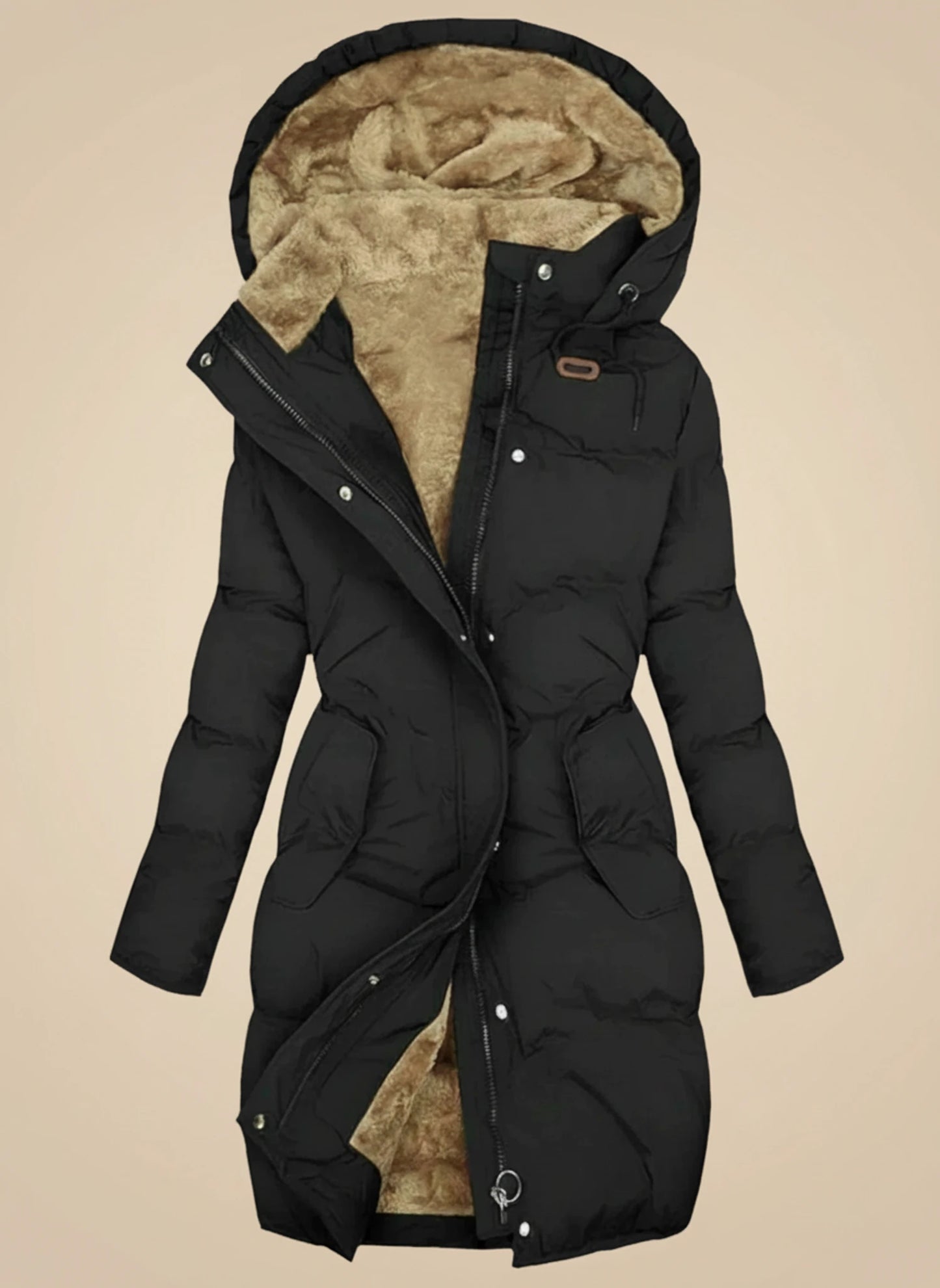 Hooded Fur-Lined Puffer Jacket for Women