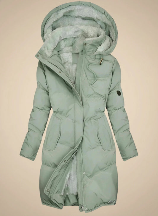 Hooded Fur-Lined Puffer Jacket for Women