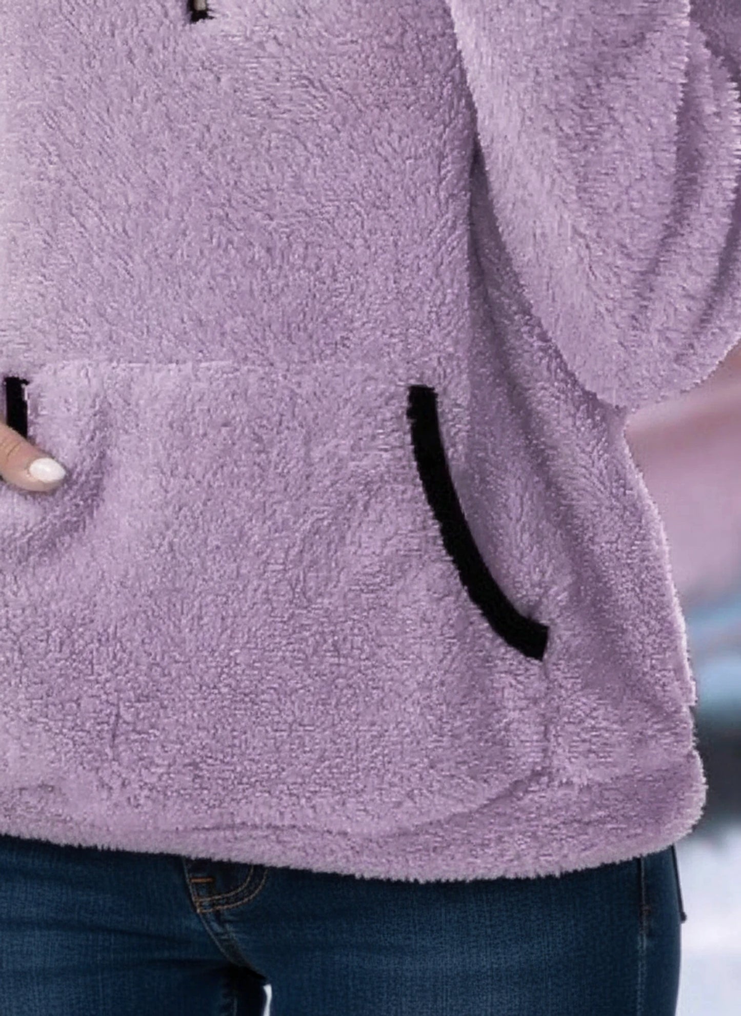 Half Zip Fleece Teddy Sweater for Women