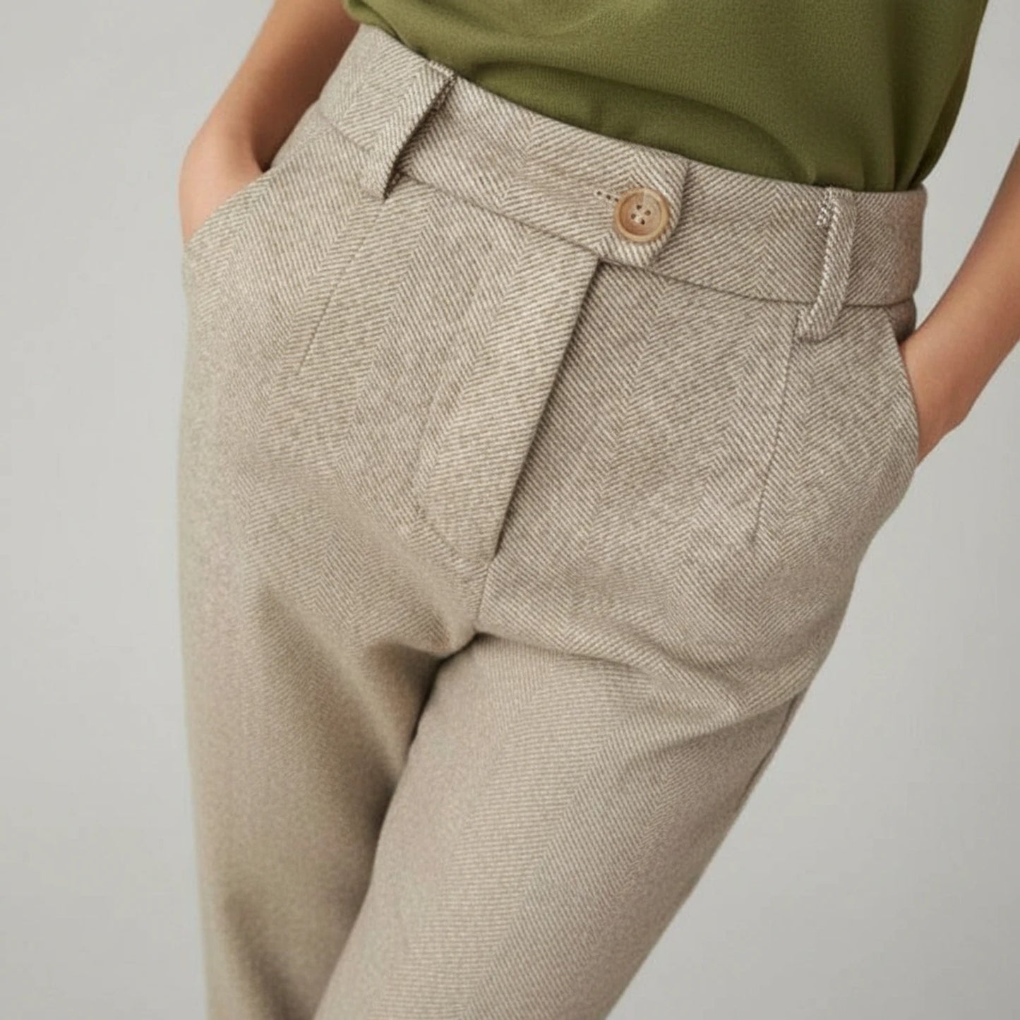 Herringbone Straight Leg Dress Pants for Men