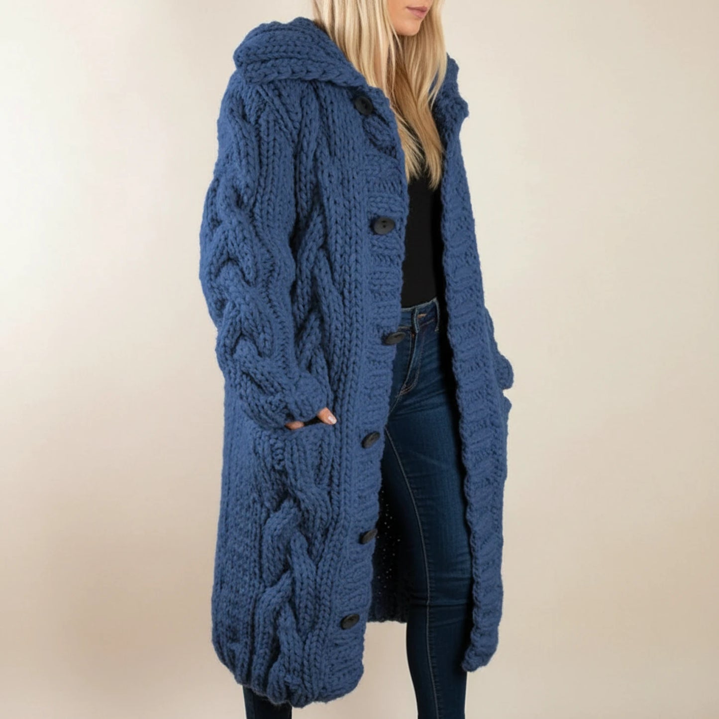 Hooded Long Winter Cardigan for Women