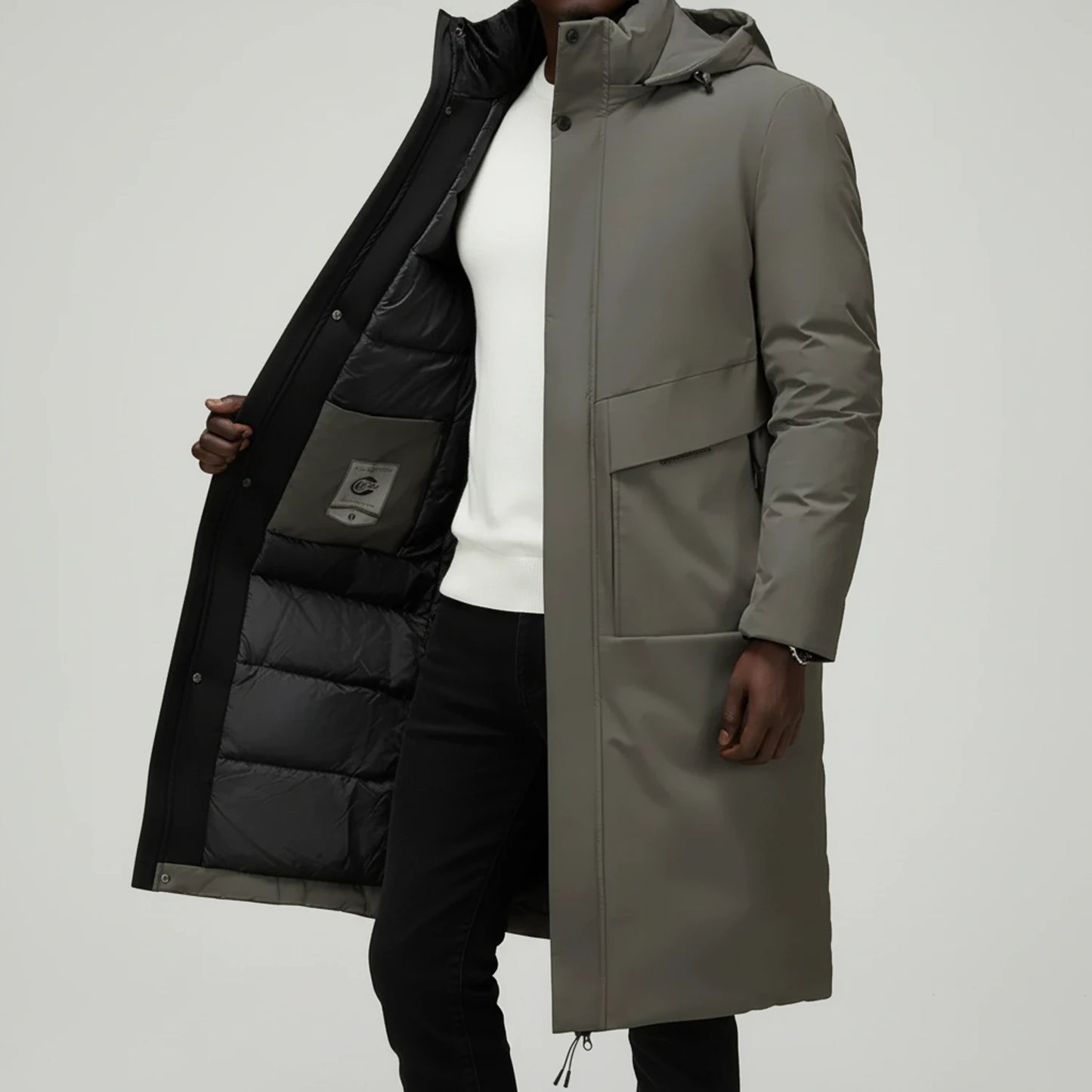 Hooded Insulated Parka Jacket for Men