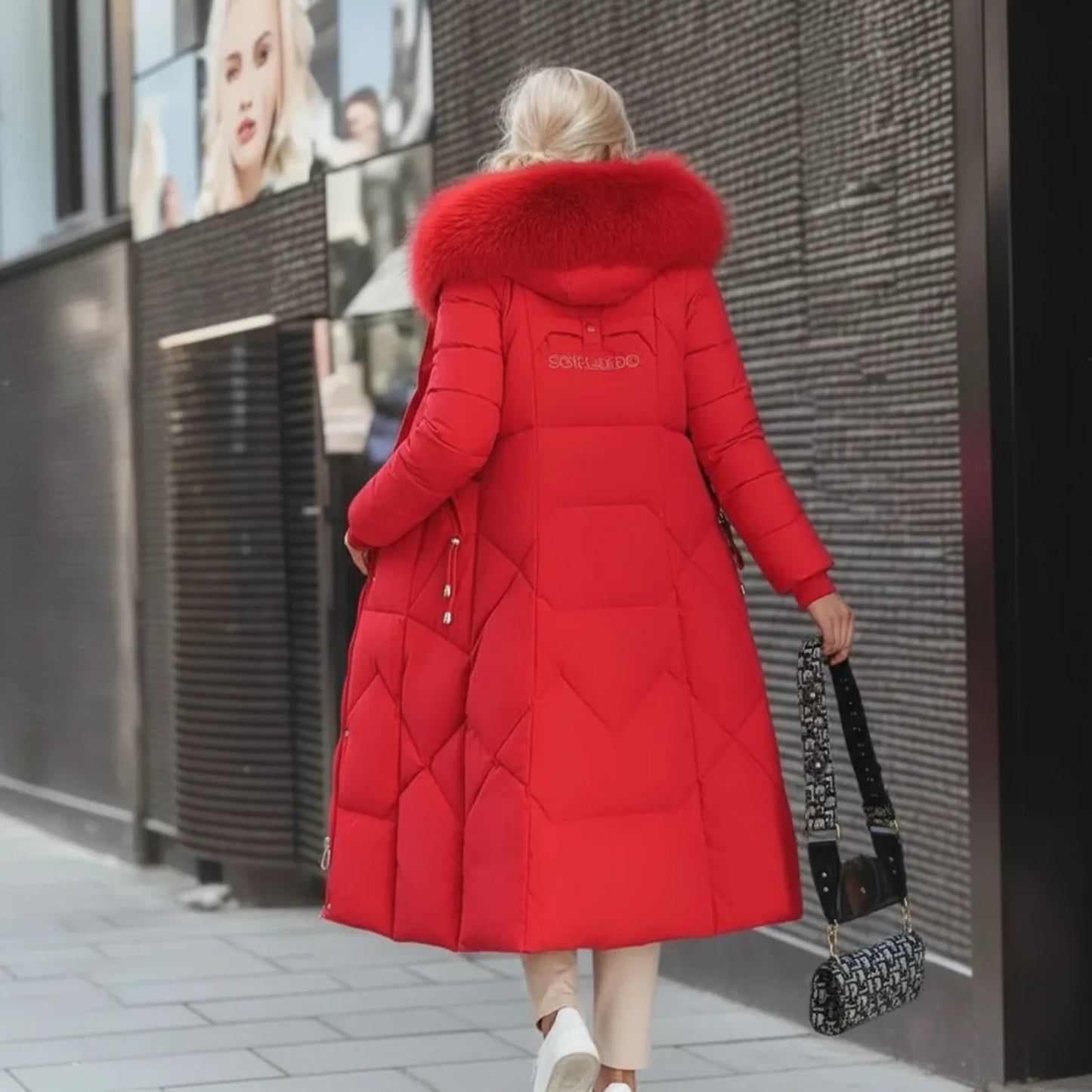 Hooded Puffer Coat for Women AI replaced image