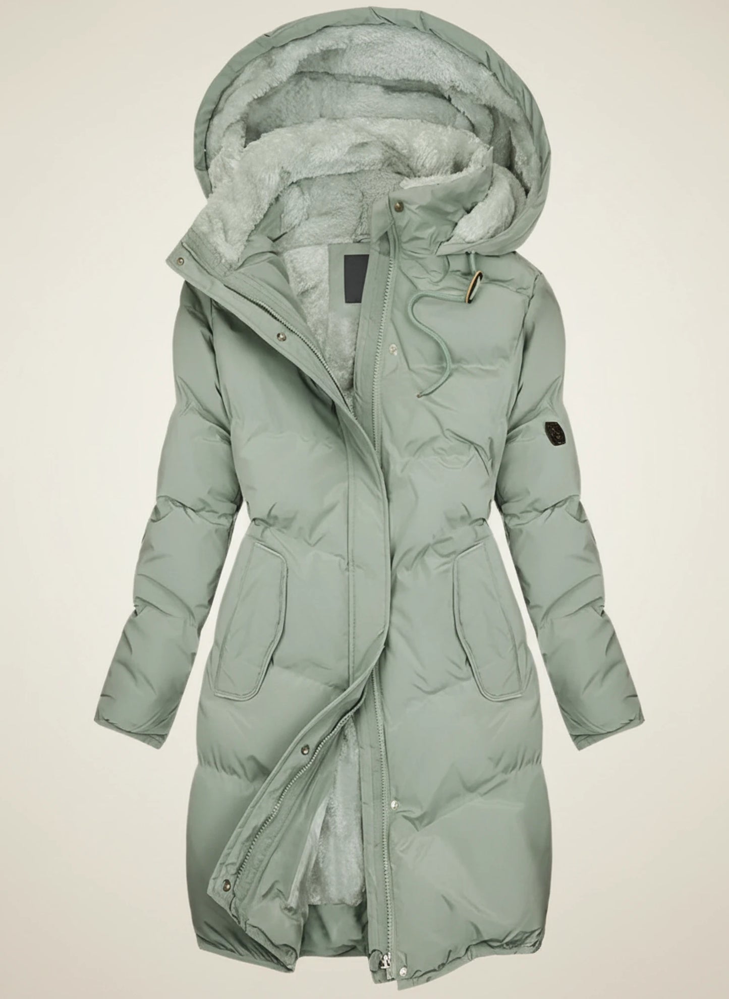 Hooded Puffer Longline Jacket for Women