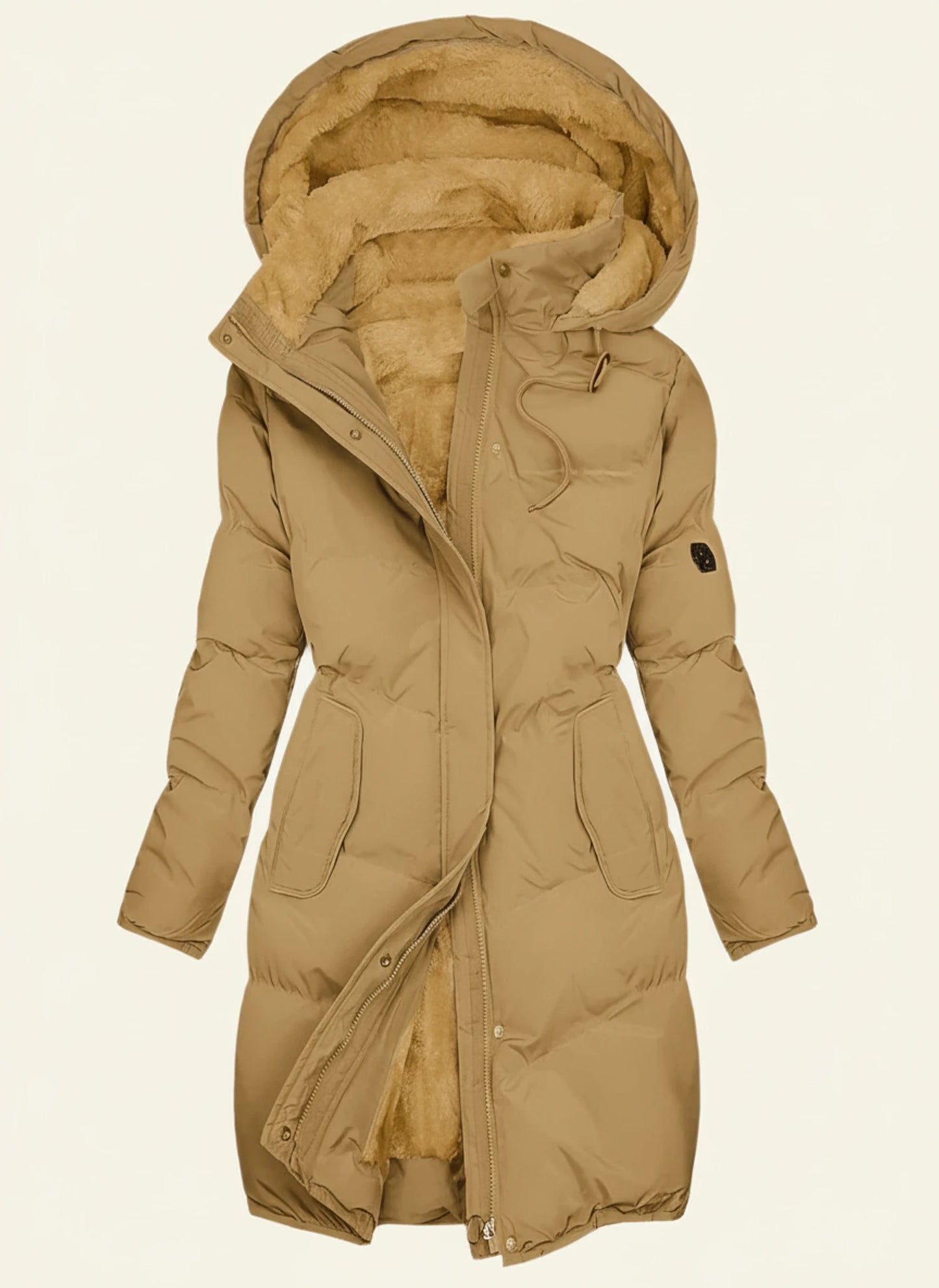 Hooded Puffer Longline Jacket for Women