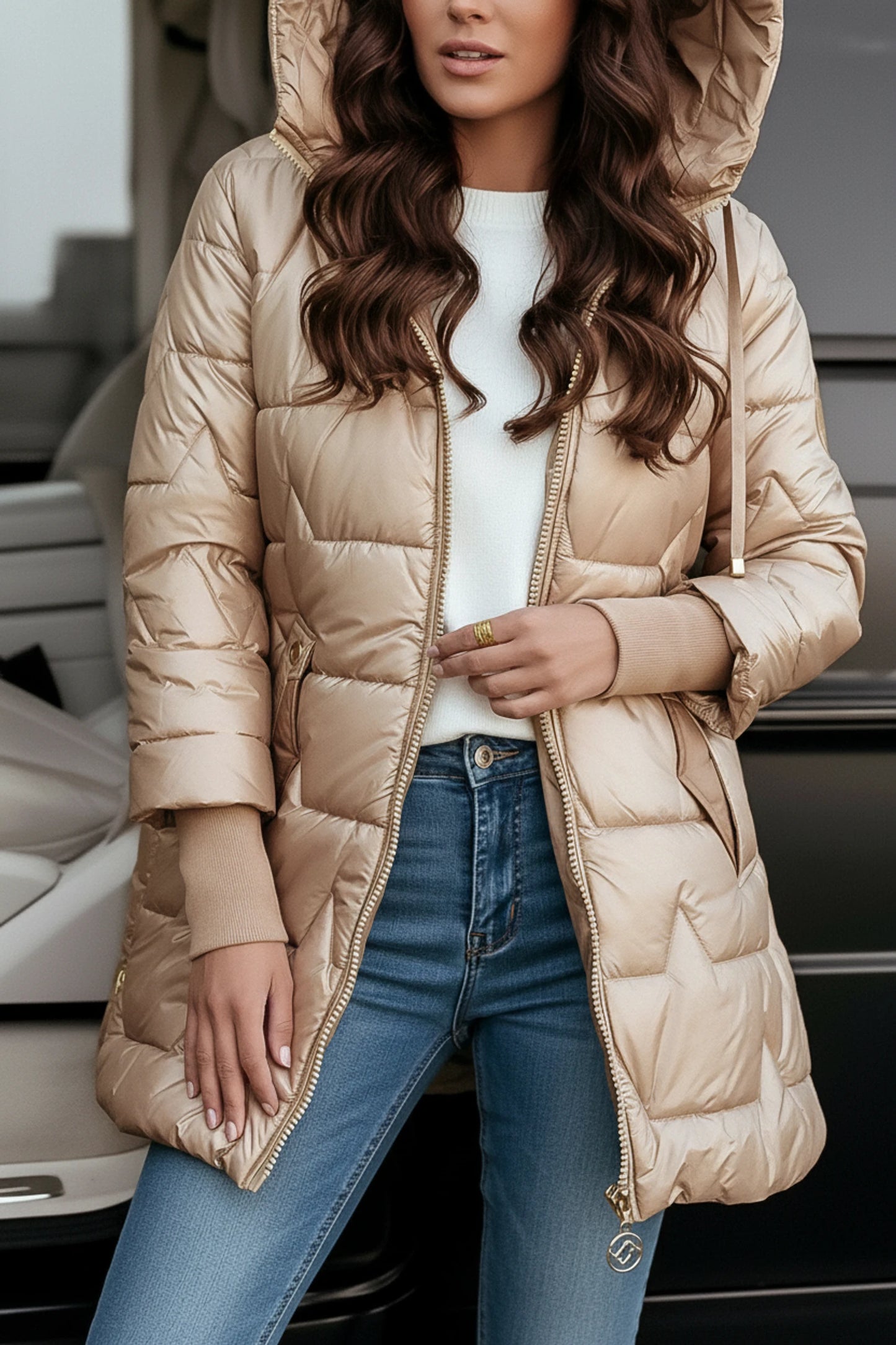 Hooded Quilted Puffer Winter Jacket for Women