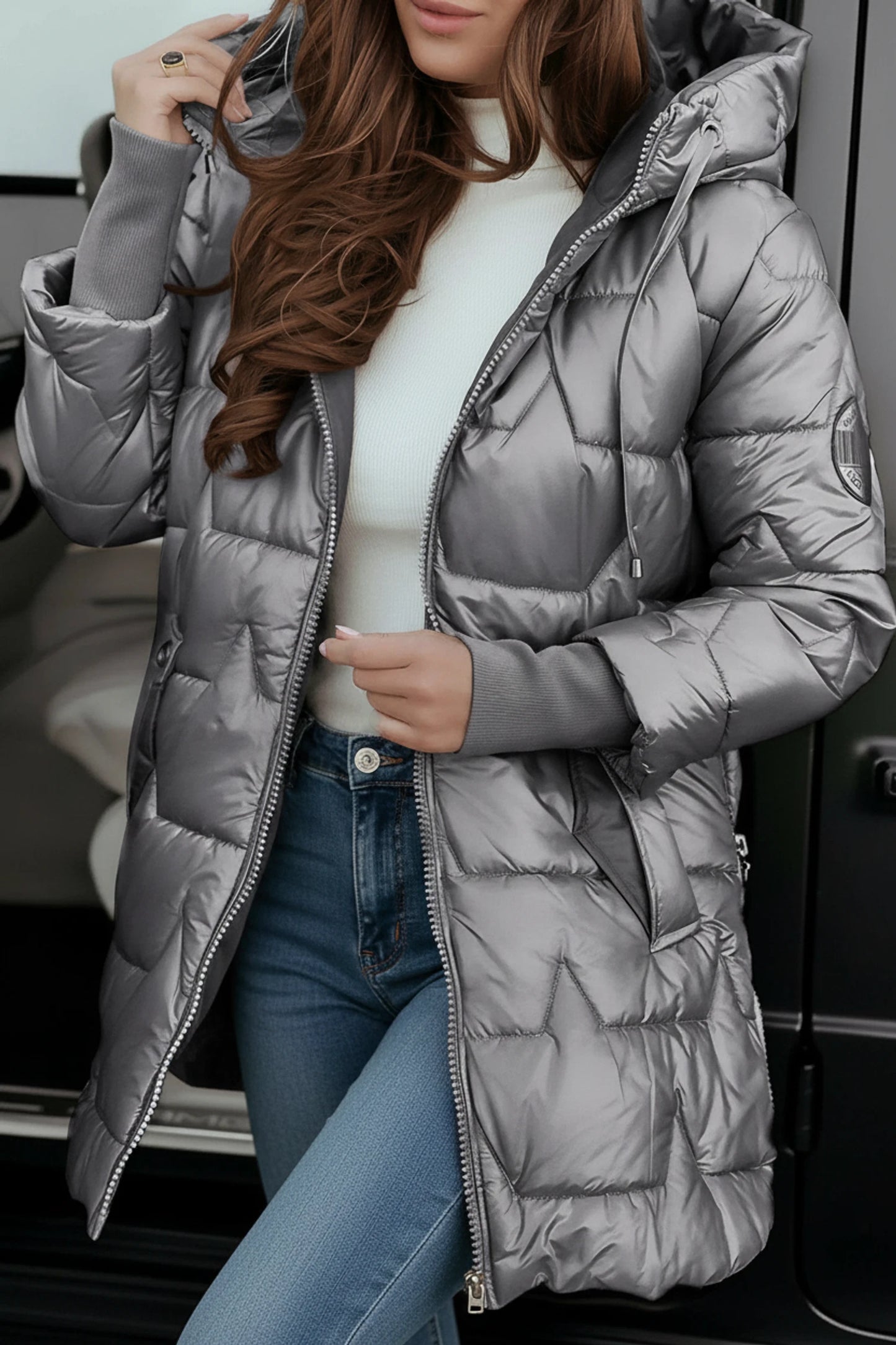 Hooded Quilted Puffer Winter Jacket for Women