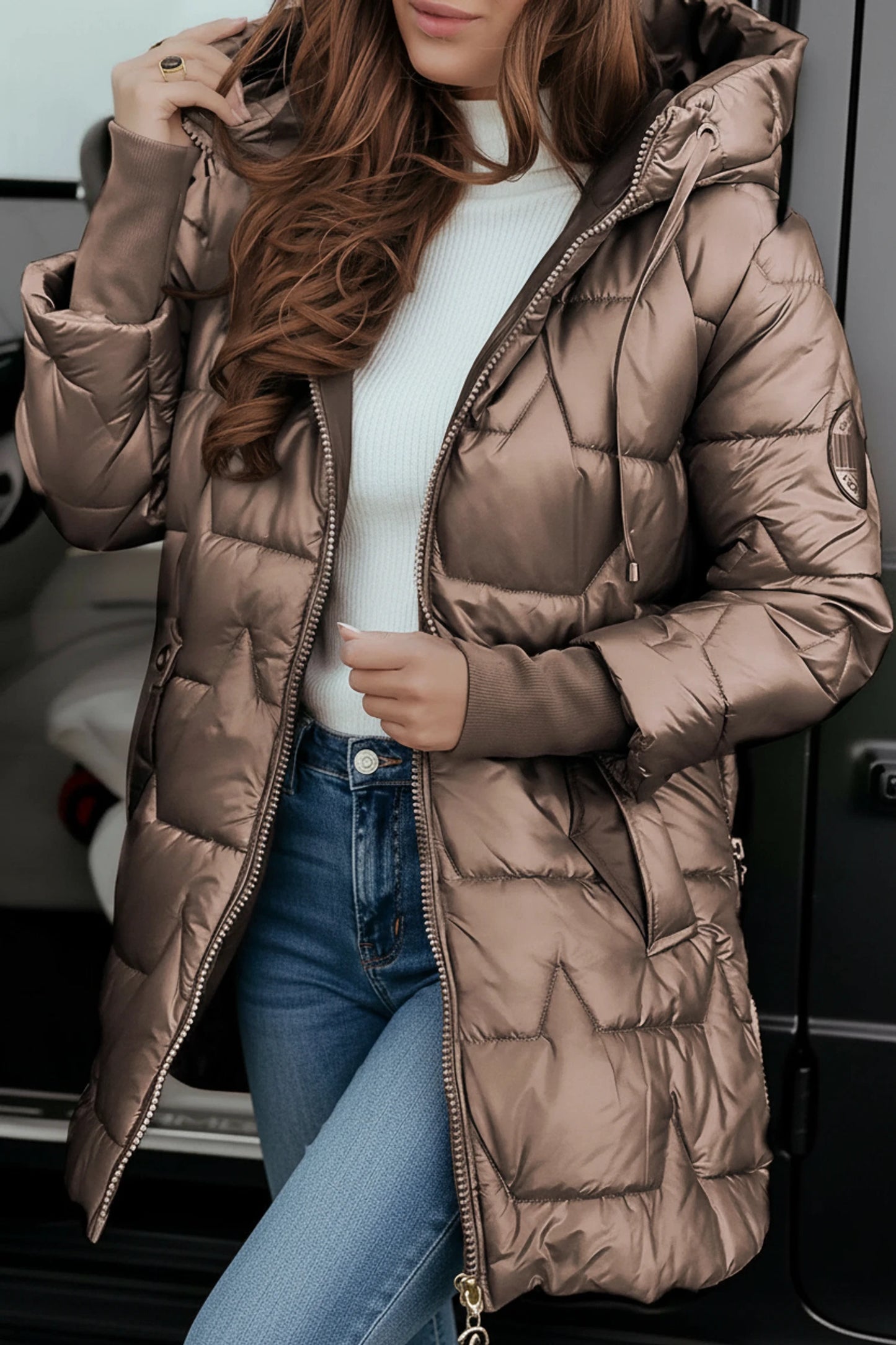 Hooded Quilted Puffer Winter Jacket for Women