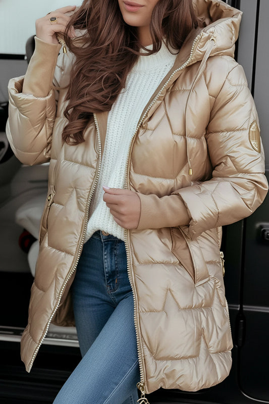 Hooded Quilted Puffer Winter Jacket for Women