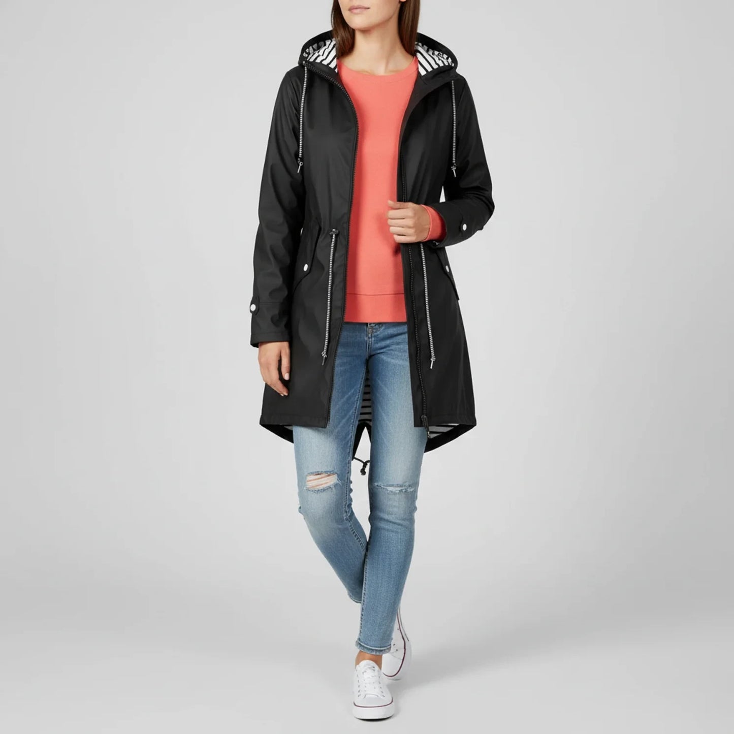 Hooded Rain Jacket for Women AI replaced image