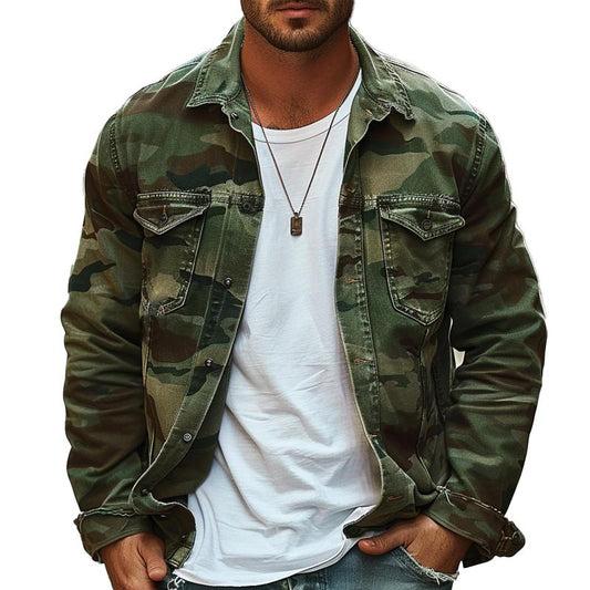Button-Down Camo Jacket for Men - Image 1