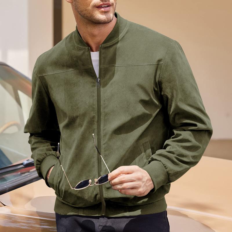 Zip-Up Bomber Jacket for Men - Image 8