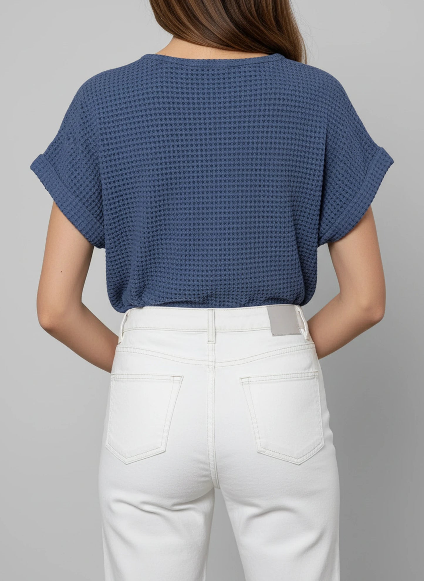 Lace Yoke Knit Blouse for Women