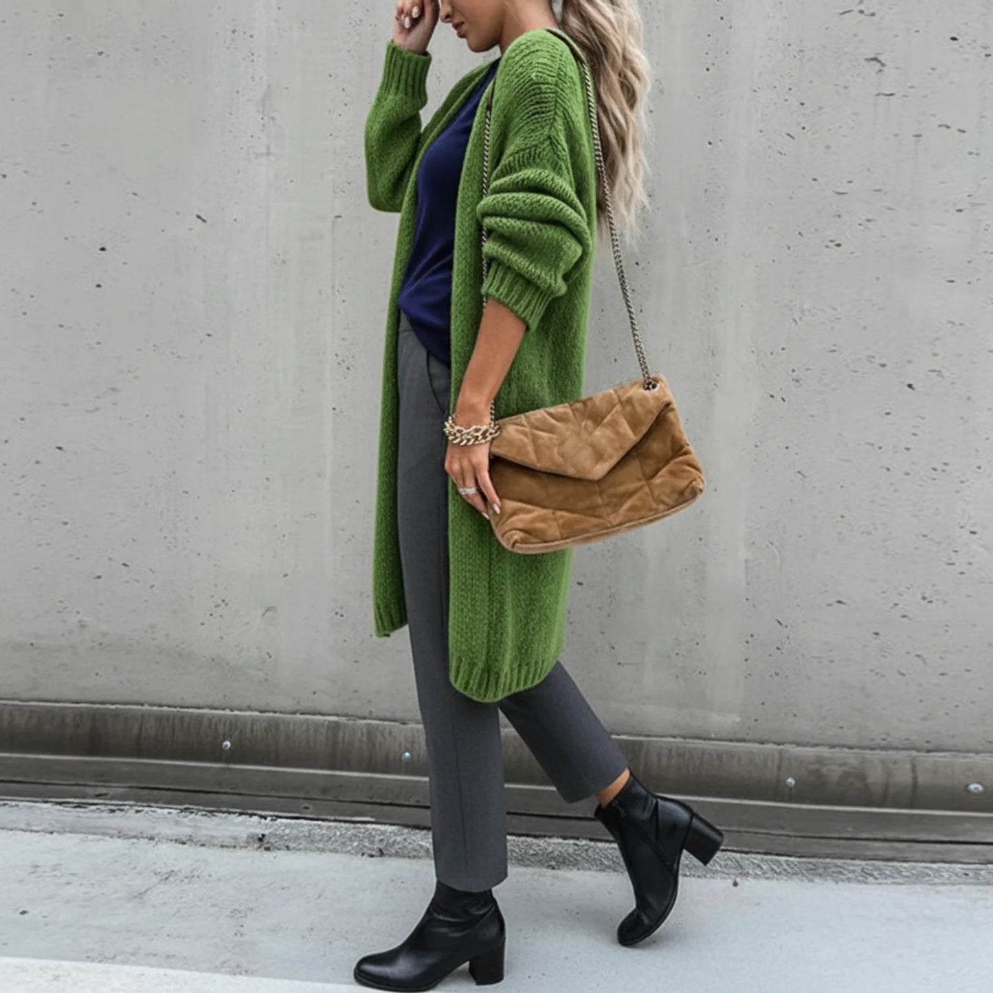 Long Knit Cardigan for Women AI replaced image