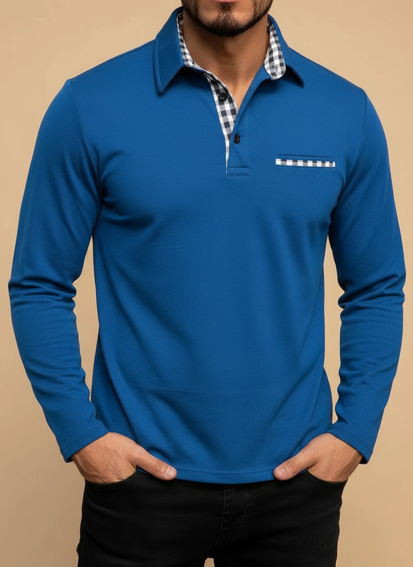 Long-Sleeve Polo Shirt for Men
