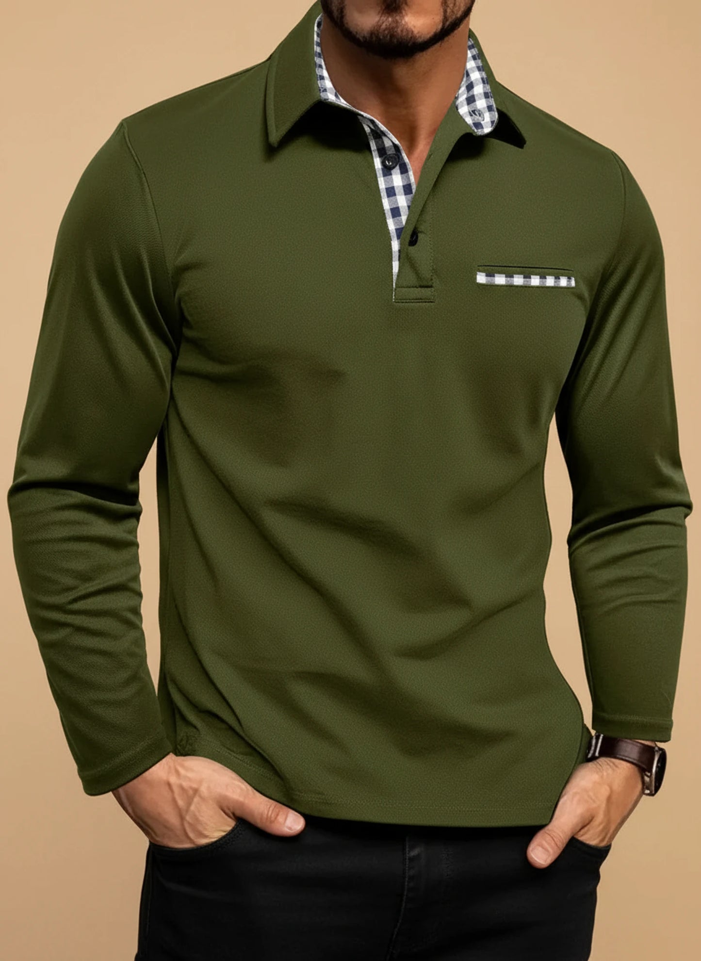 Long-Sleeve Polo Shirt for Men