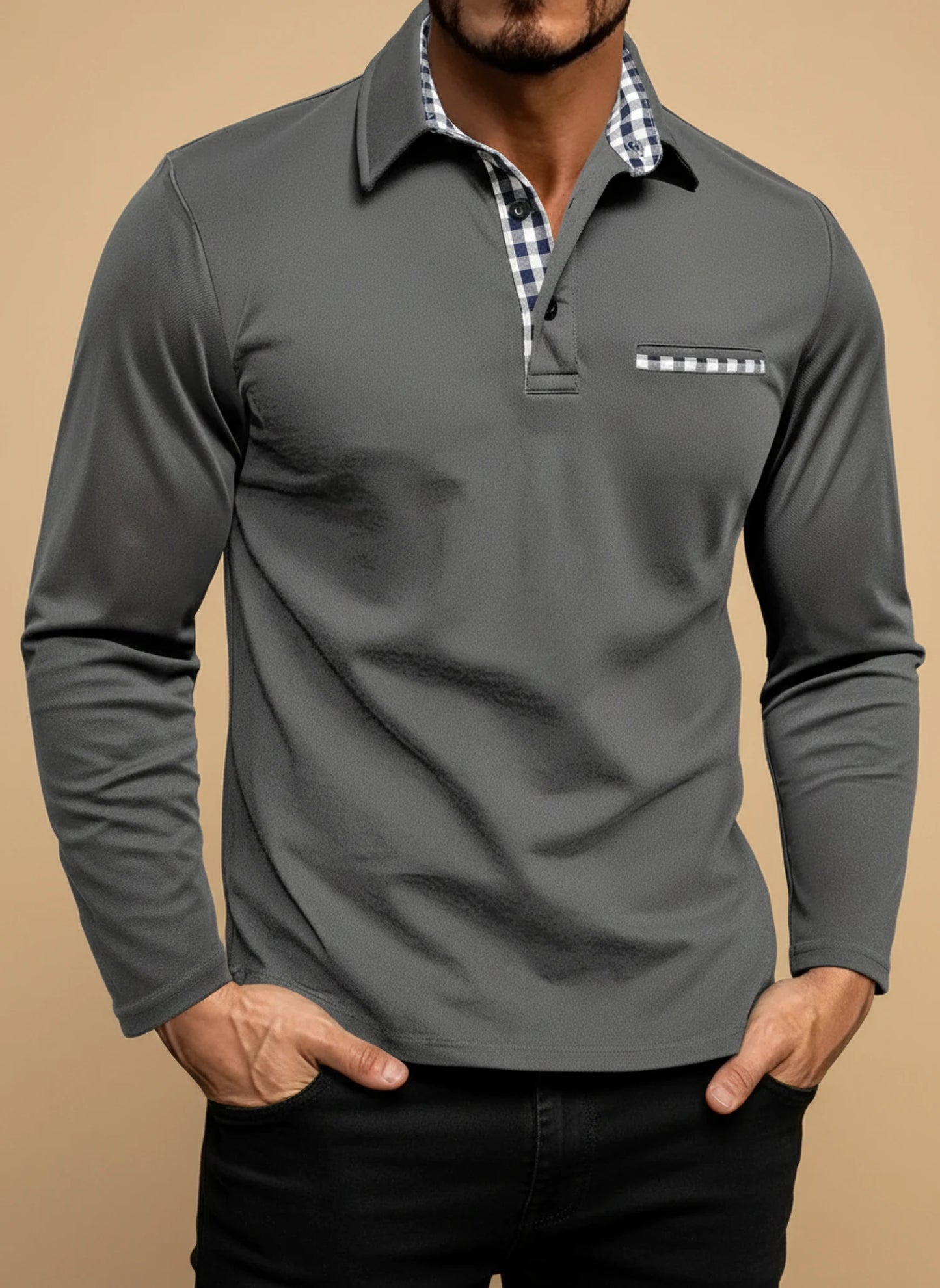 Long-Sleeve Polo Shirt for Men