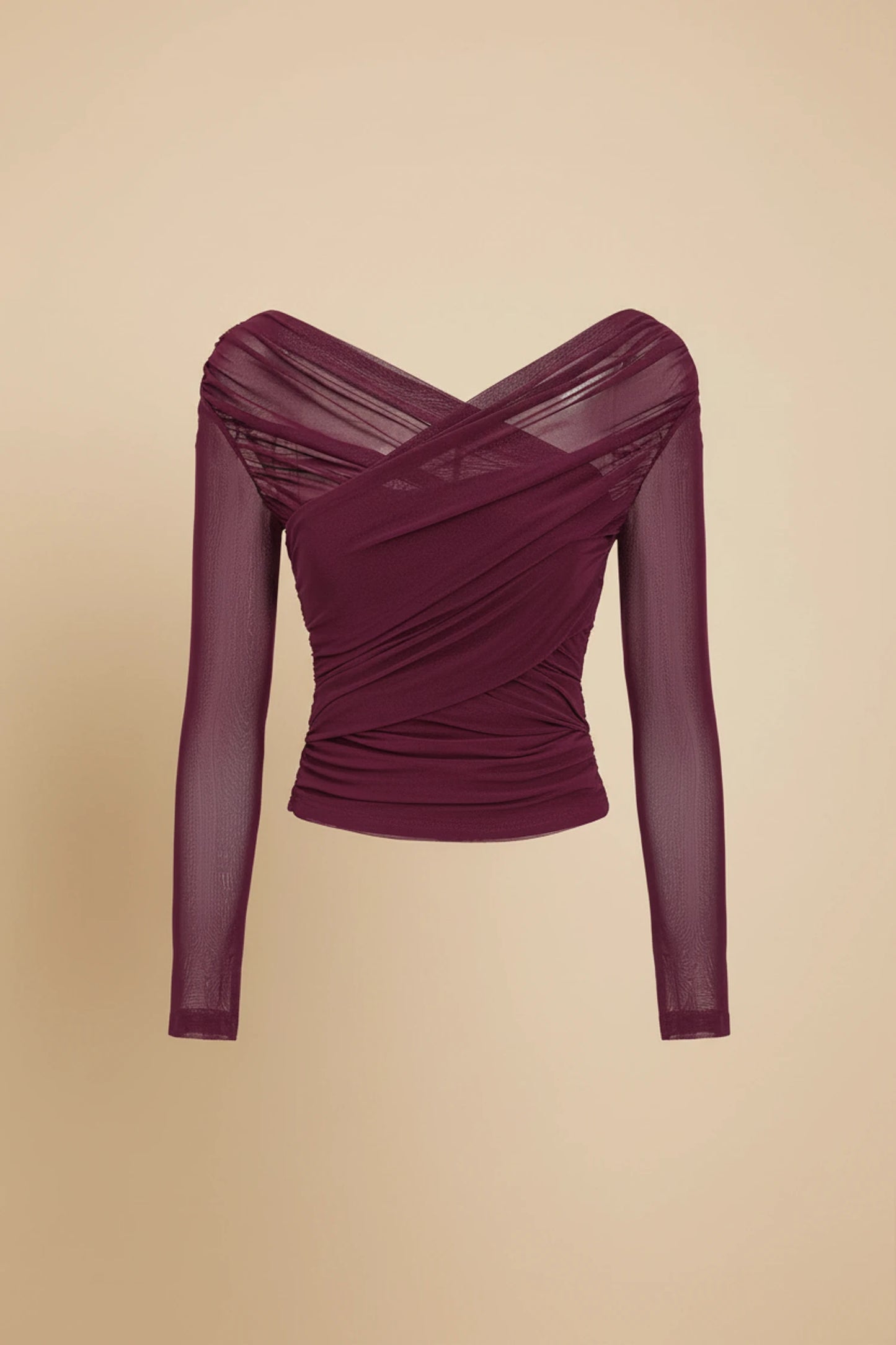 Long Sleeve Wrap Blouse for Women