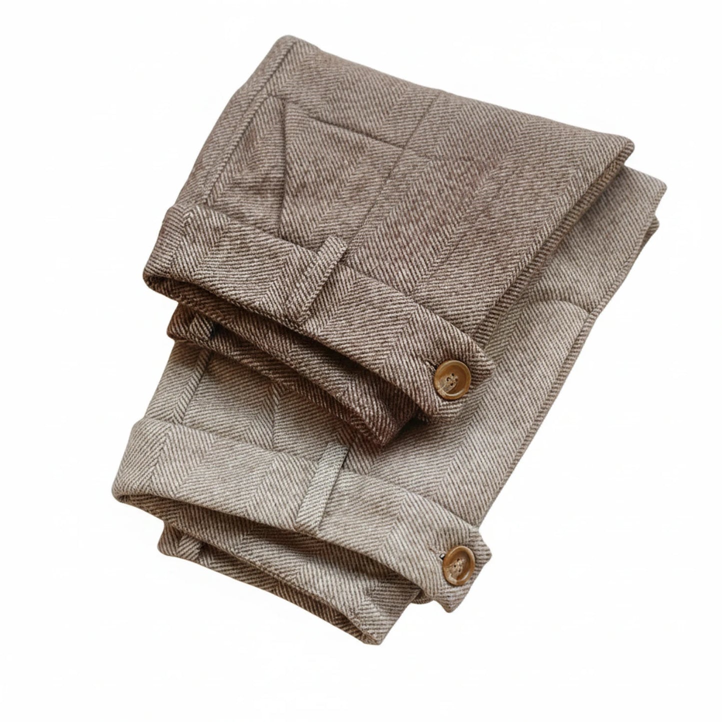 Herringbone Straight Leg Dress Pants for Men