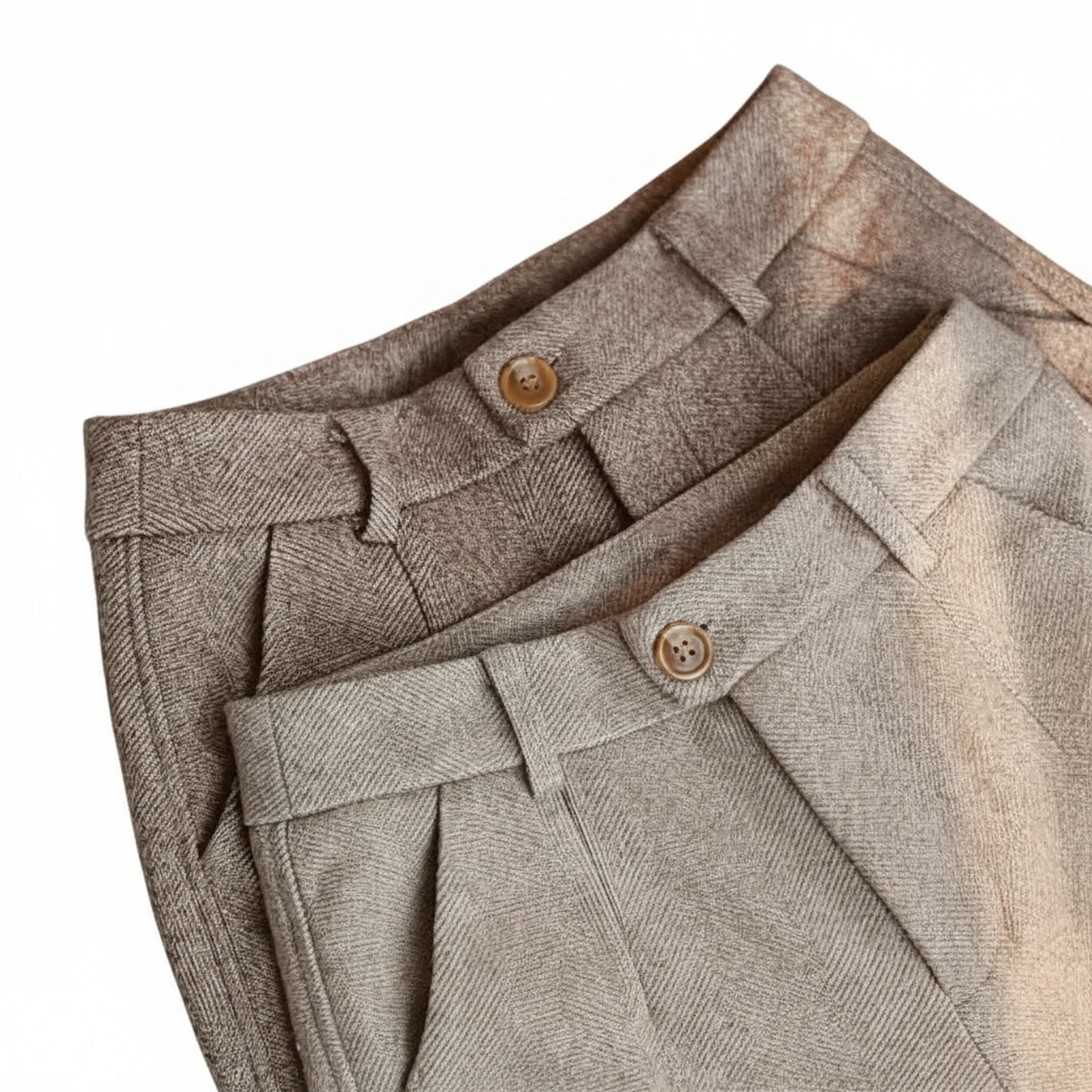 Herringbone Straight Leg Dress Pants for Men