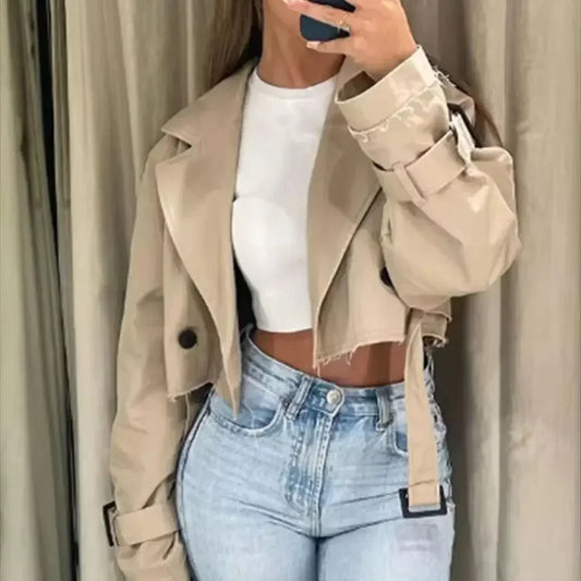 Cropped Trench Coat for Women - Image 1