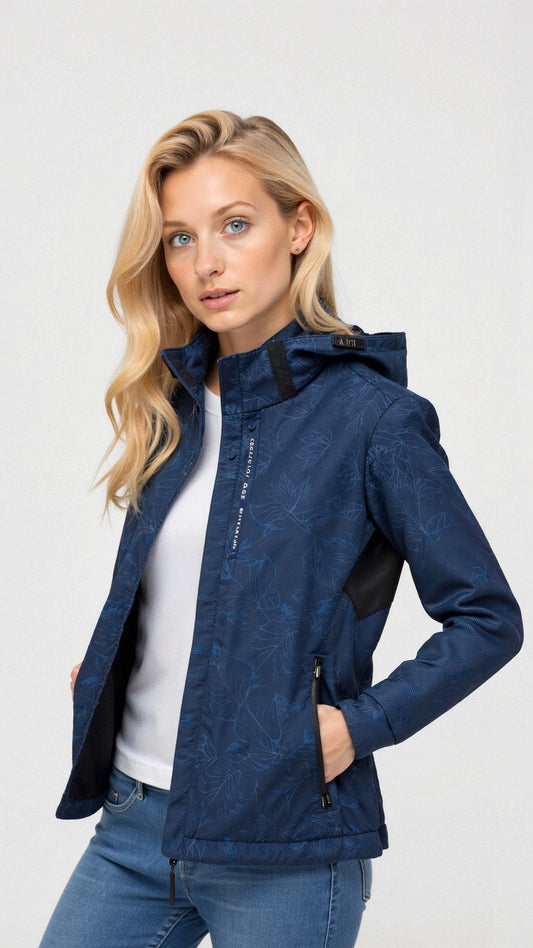 Hooded Floral Print Jacket for Women - Image 1