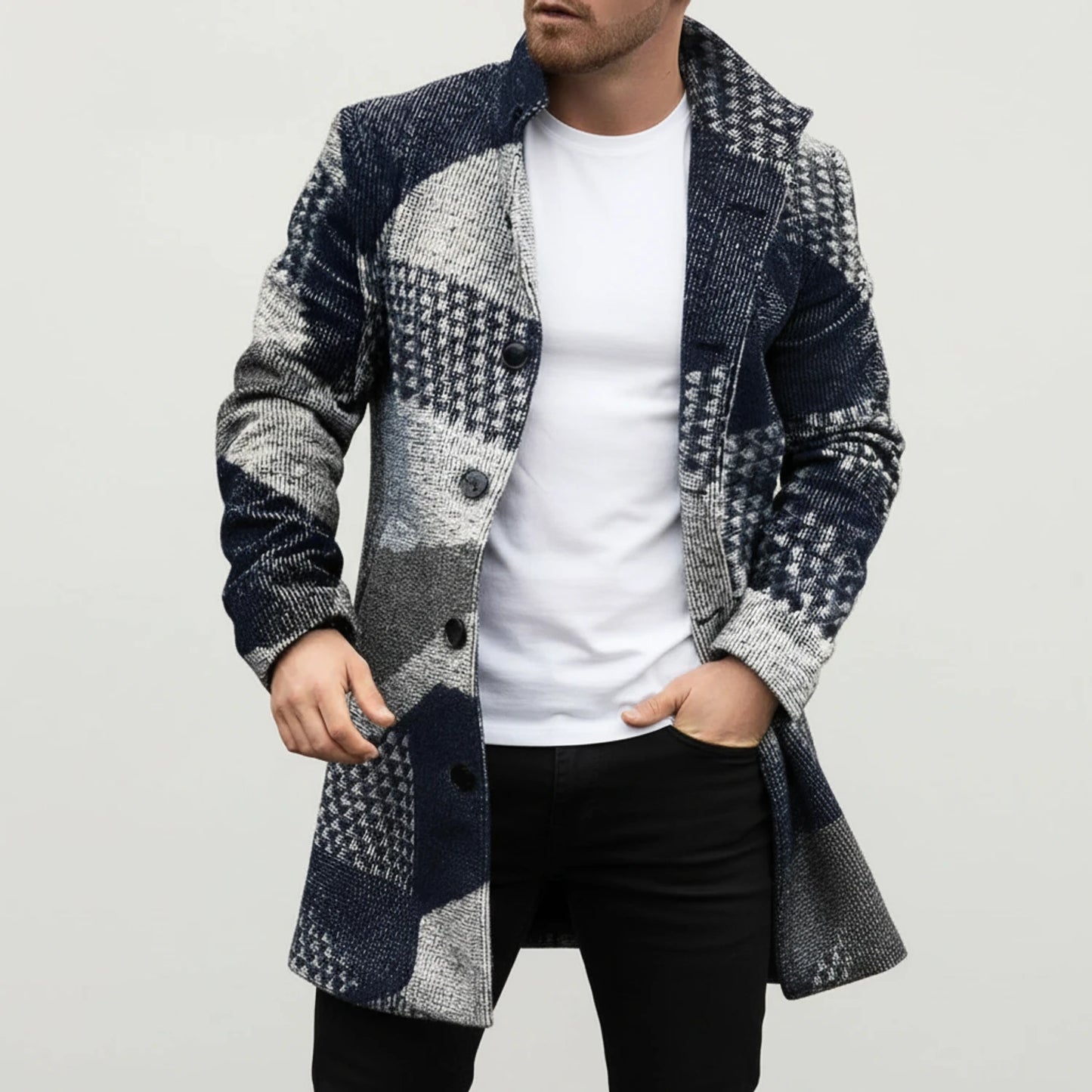 Notch Lapel Overcoat for Men