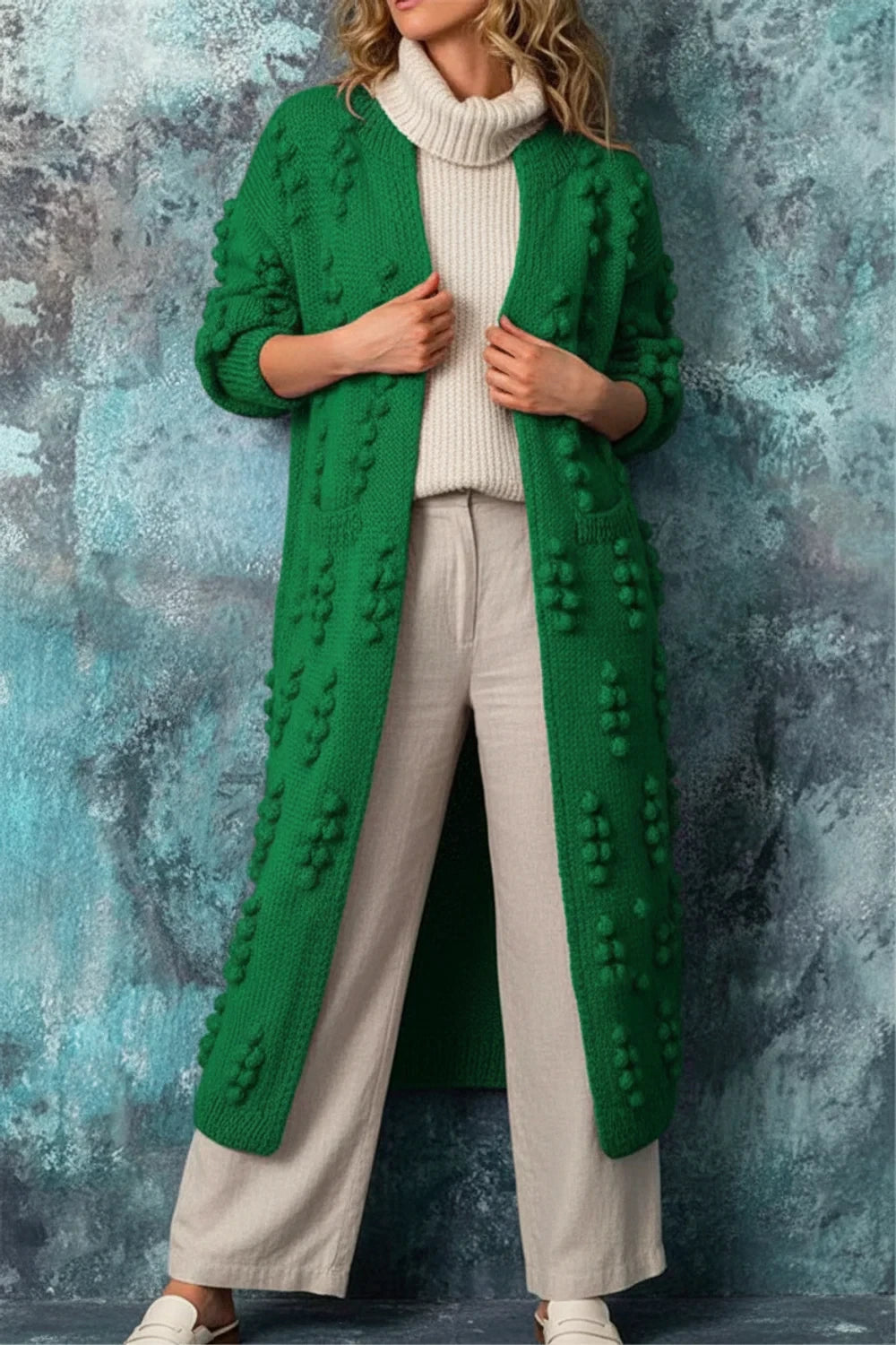 Open Front Long Cardigan for Women AI replaced image