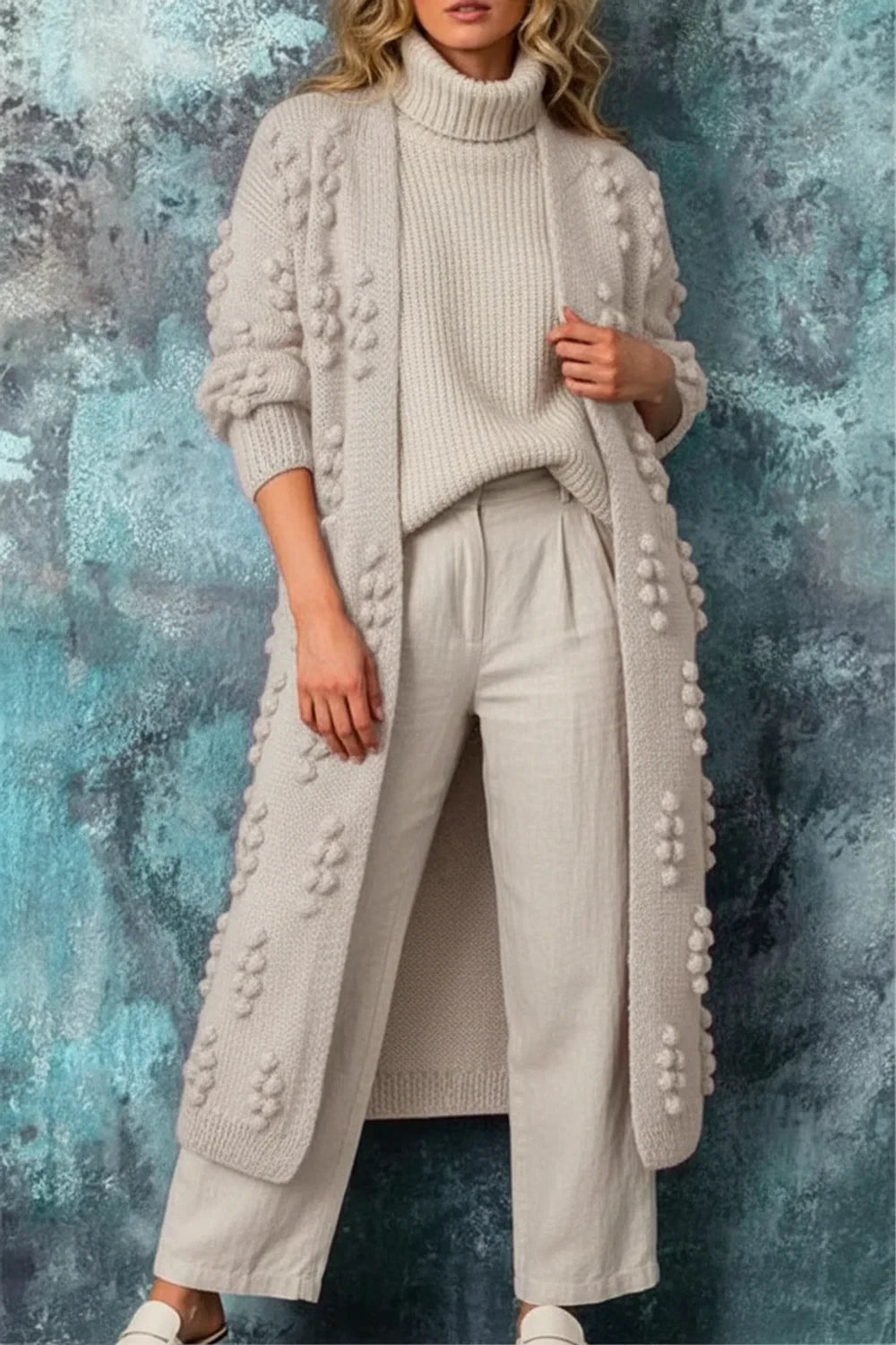 Open Front Long Cardigan for Women AI replaced image