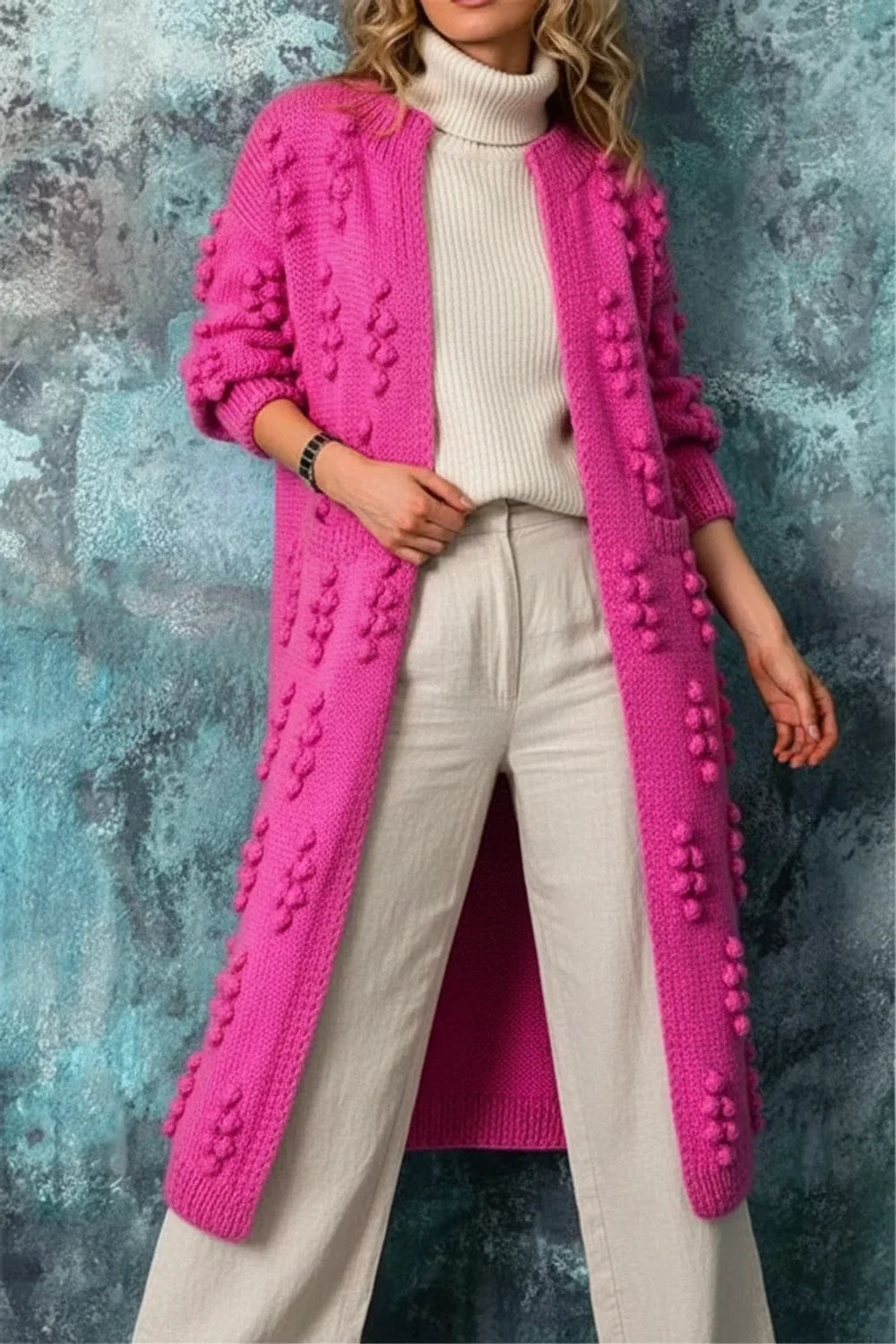 Open Front Long Cardigan for Women AI replaced image