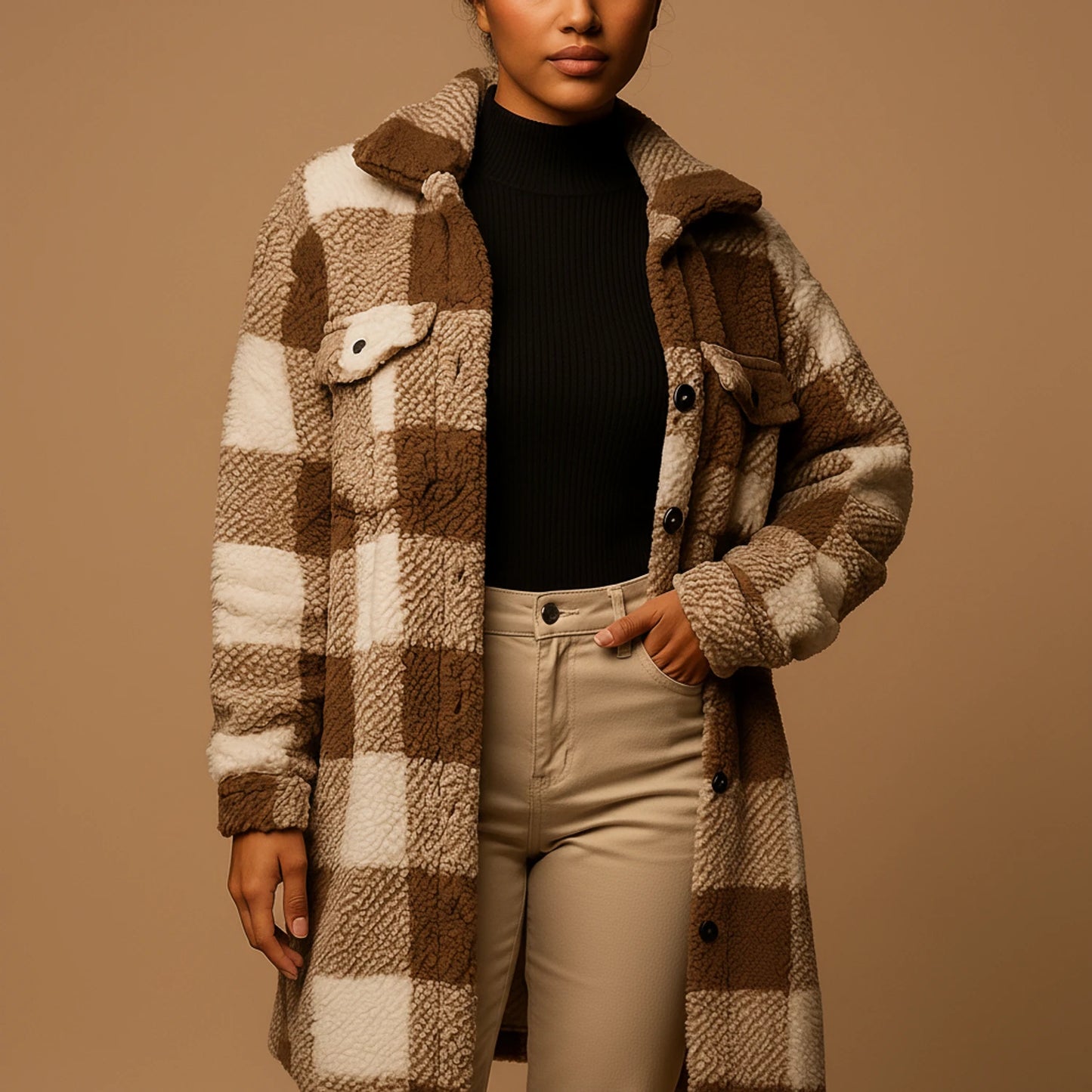 Oversized Plaid Jacket for Women