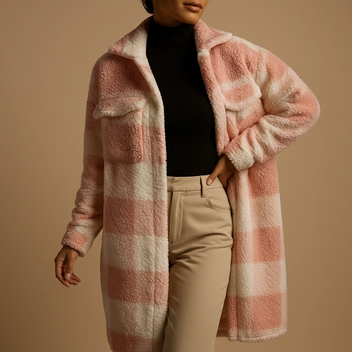 Oversized Plaid Jacket for Women