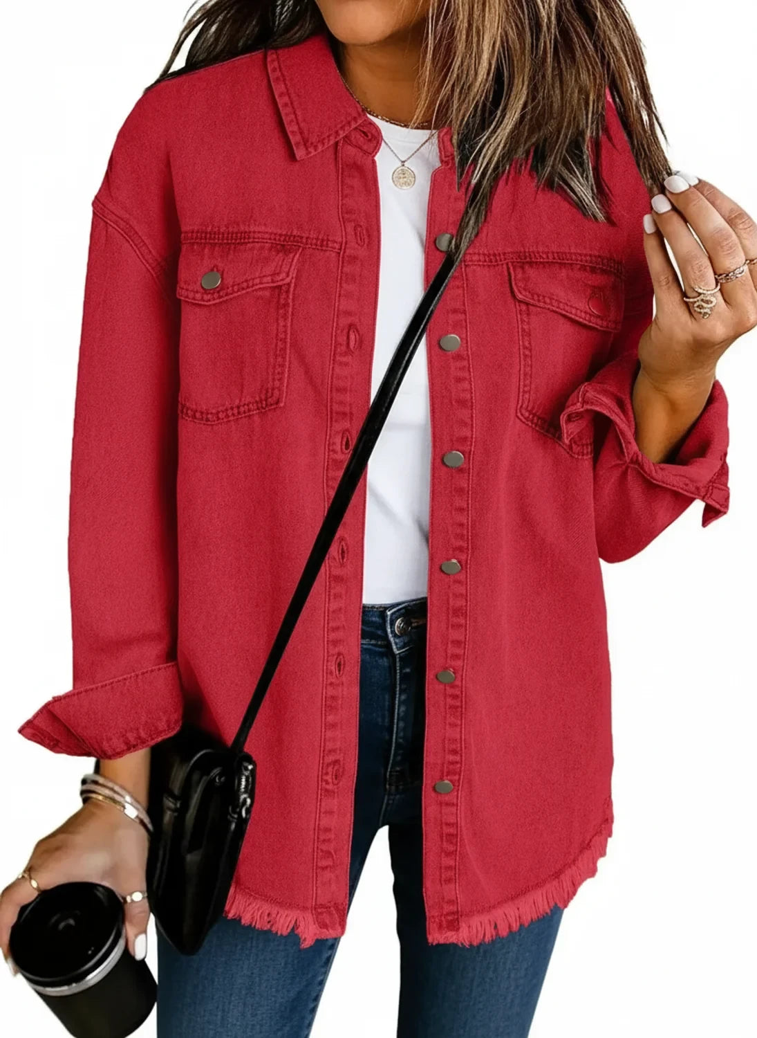 Oversized Shirt Jacket for Women AI replaced image