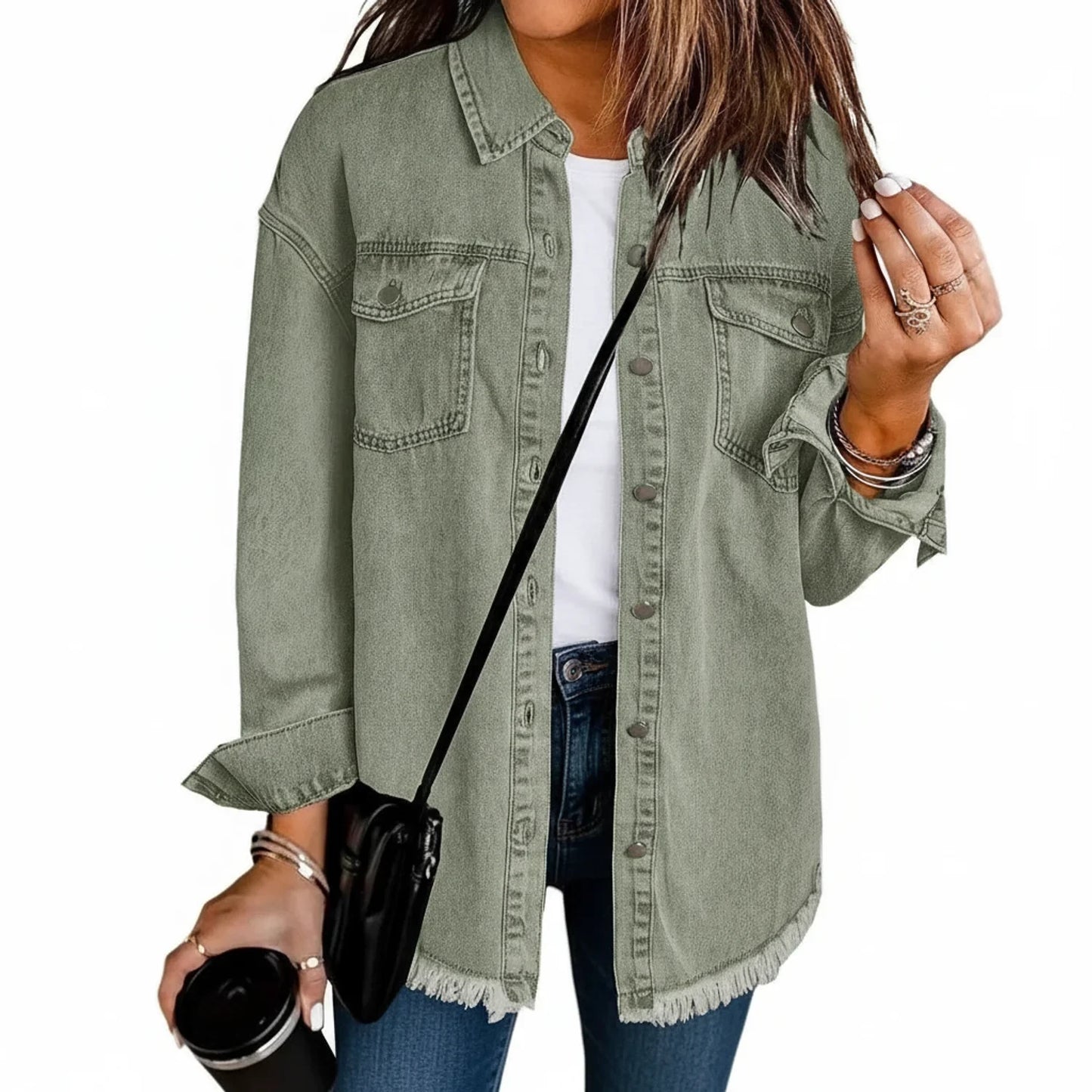Oversized Shirt Jacket for Women AI replaced image