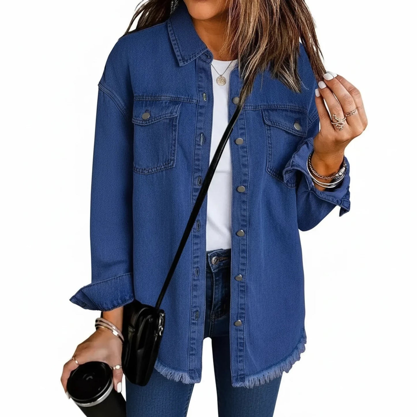 Oversized Shirt Jacket for Women AI replaced image