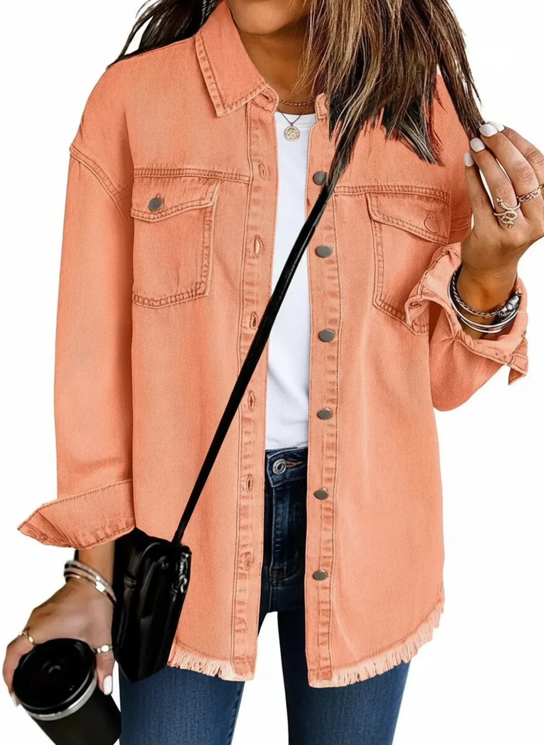 Oversized Shirt Jacket for Women AI replaced image