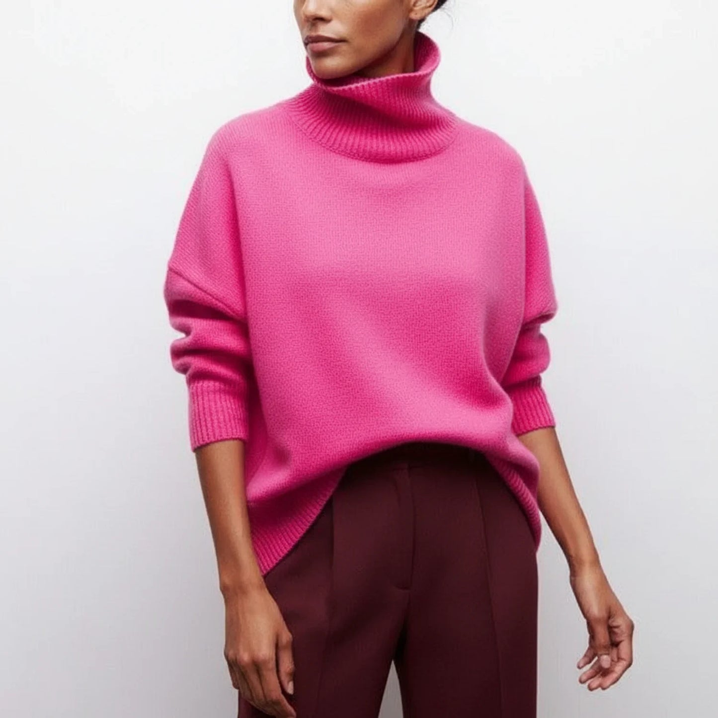 Oversized Turtleneck Sweater for Women AI replaced image