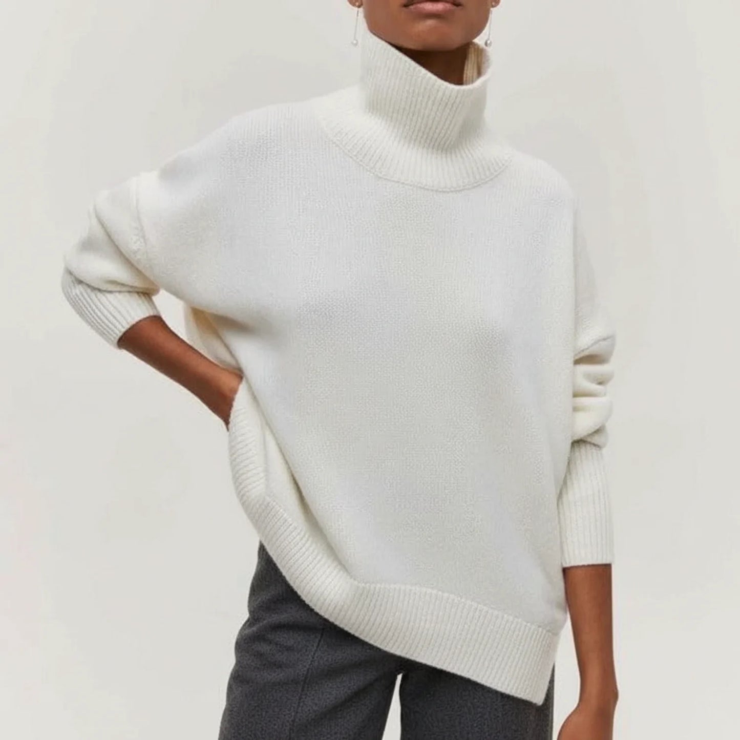Oversized Turtleneck Sweater for Women AI replaced image
