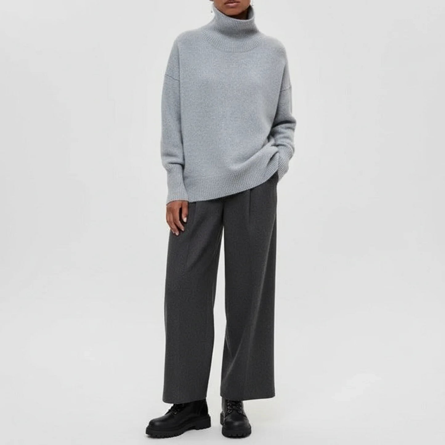 Oversized Turtleneck Sweater for Women AI replaced image