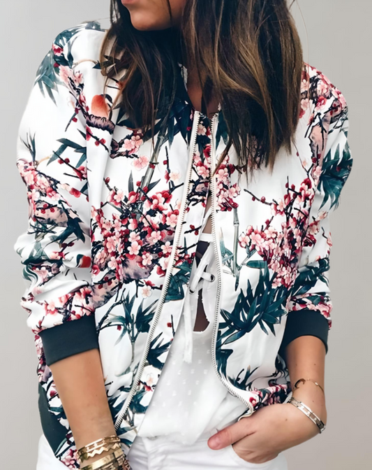 Floral Bomber Jacket for Women - Image 1