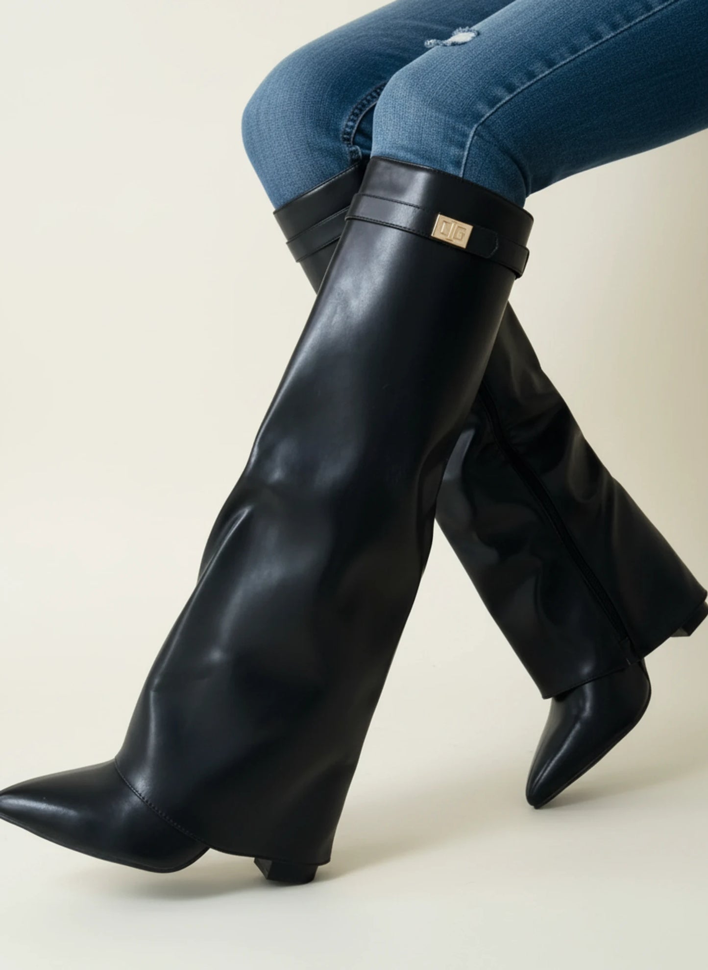 Pointed Toe Slouch High Boots for Women