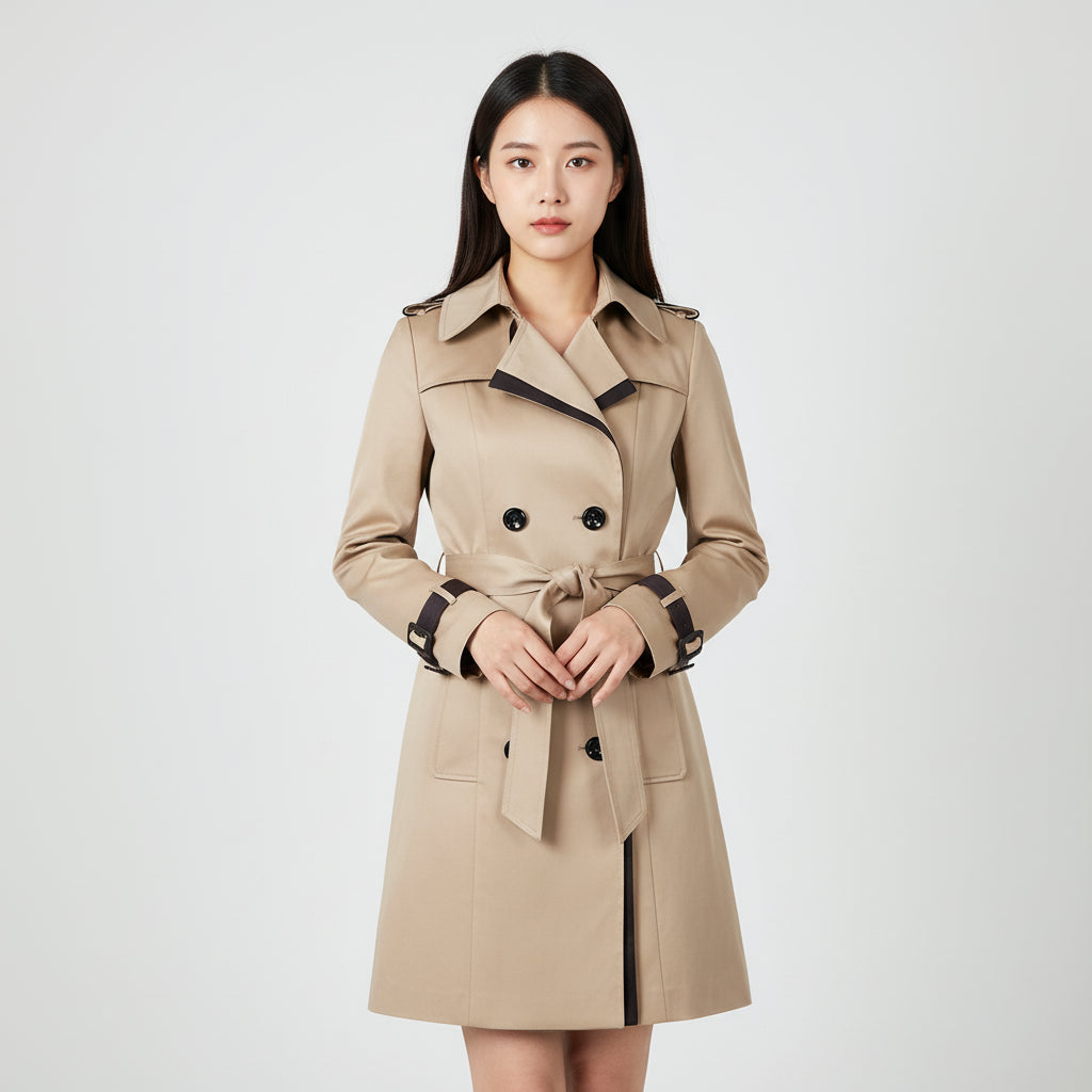 Double-Breasted Trench Coat for Women 