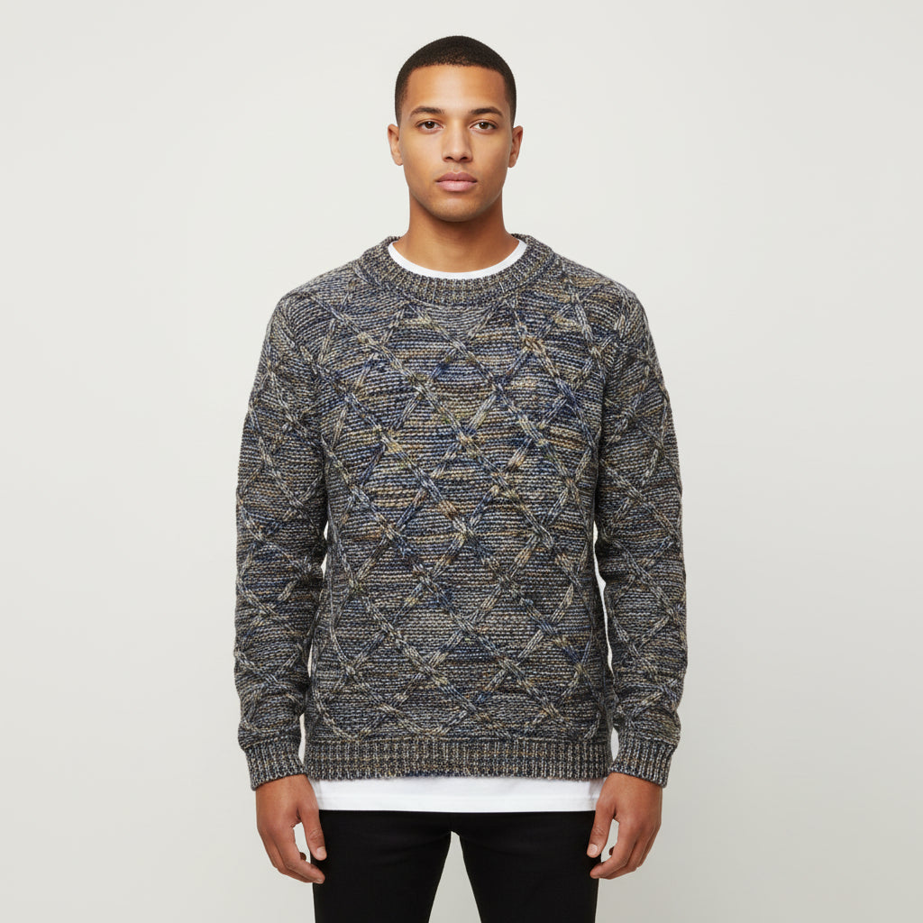 Crew Neck Knit Sweater for Men 
