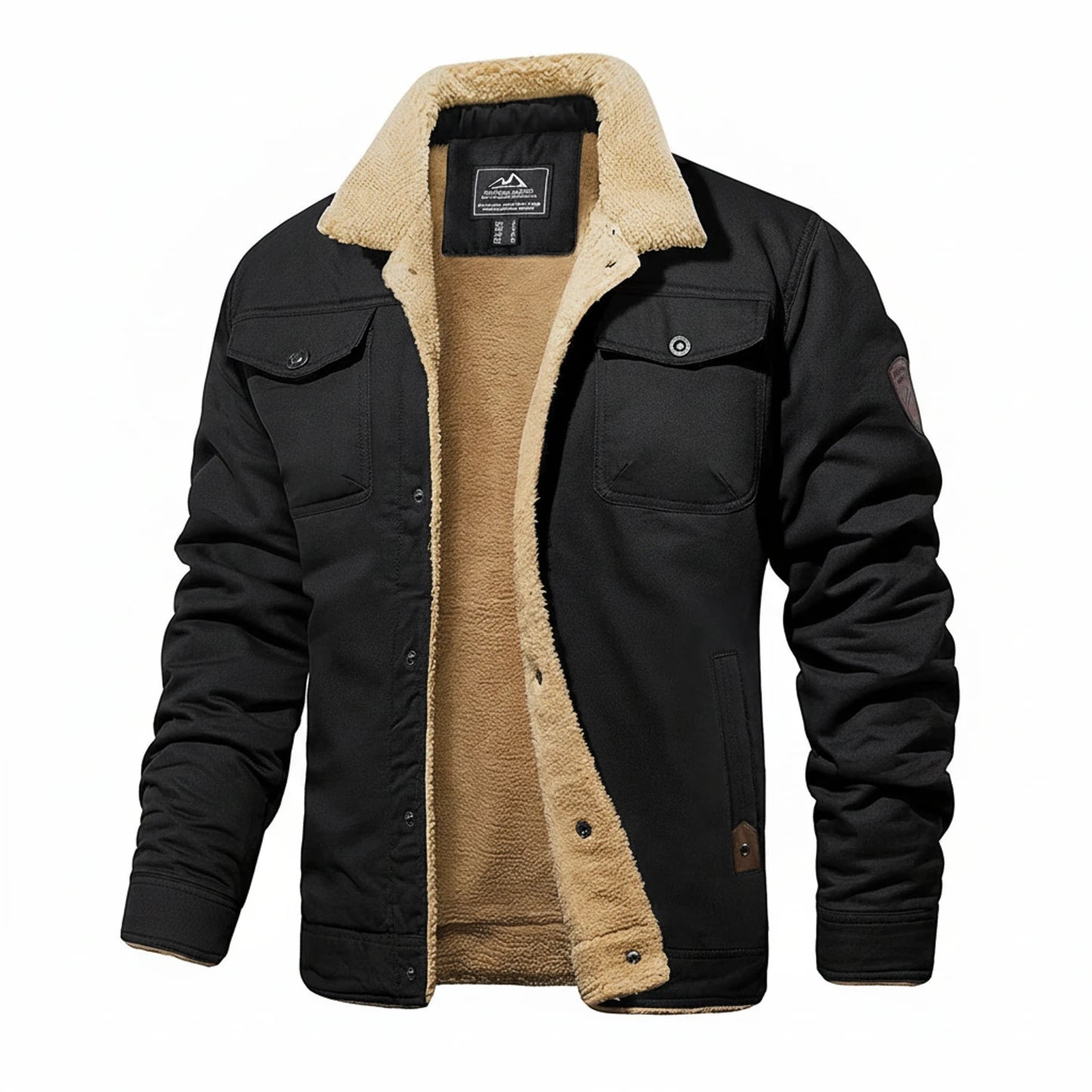 Warm Sherpa-Lined Winter Jacket for Men
