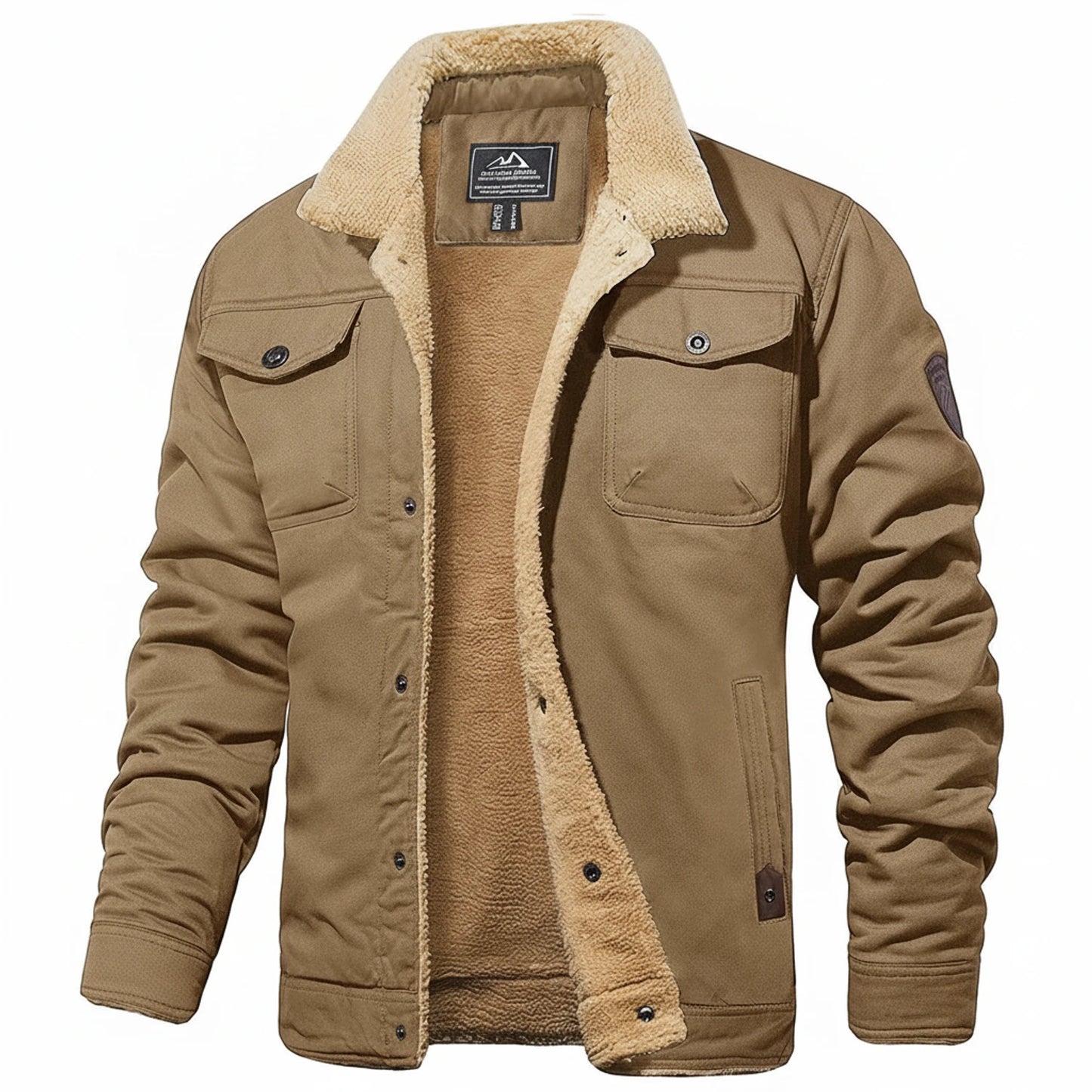 Warm Sherpa-Lined Winter Jacket for Men