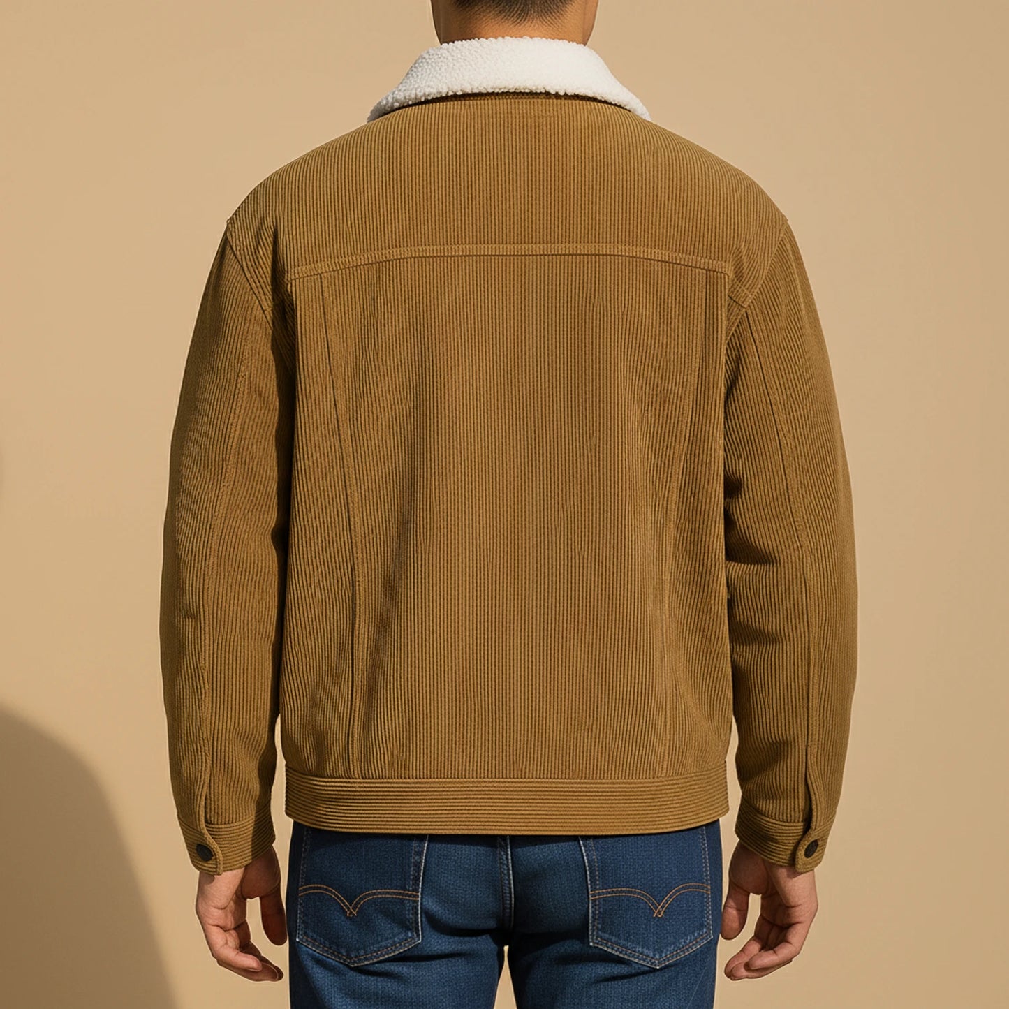 Sherpa Collar Corduroy Jacket for Men