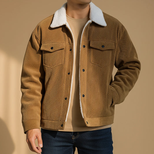 Sherpa Collar Corduroy Jacket for Men