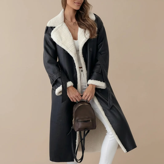 Sherpa Lined Trench Coat for Women