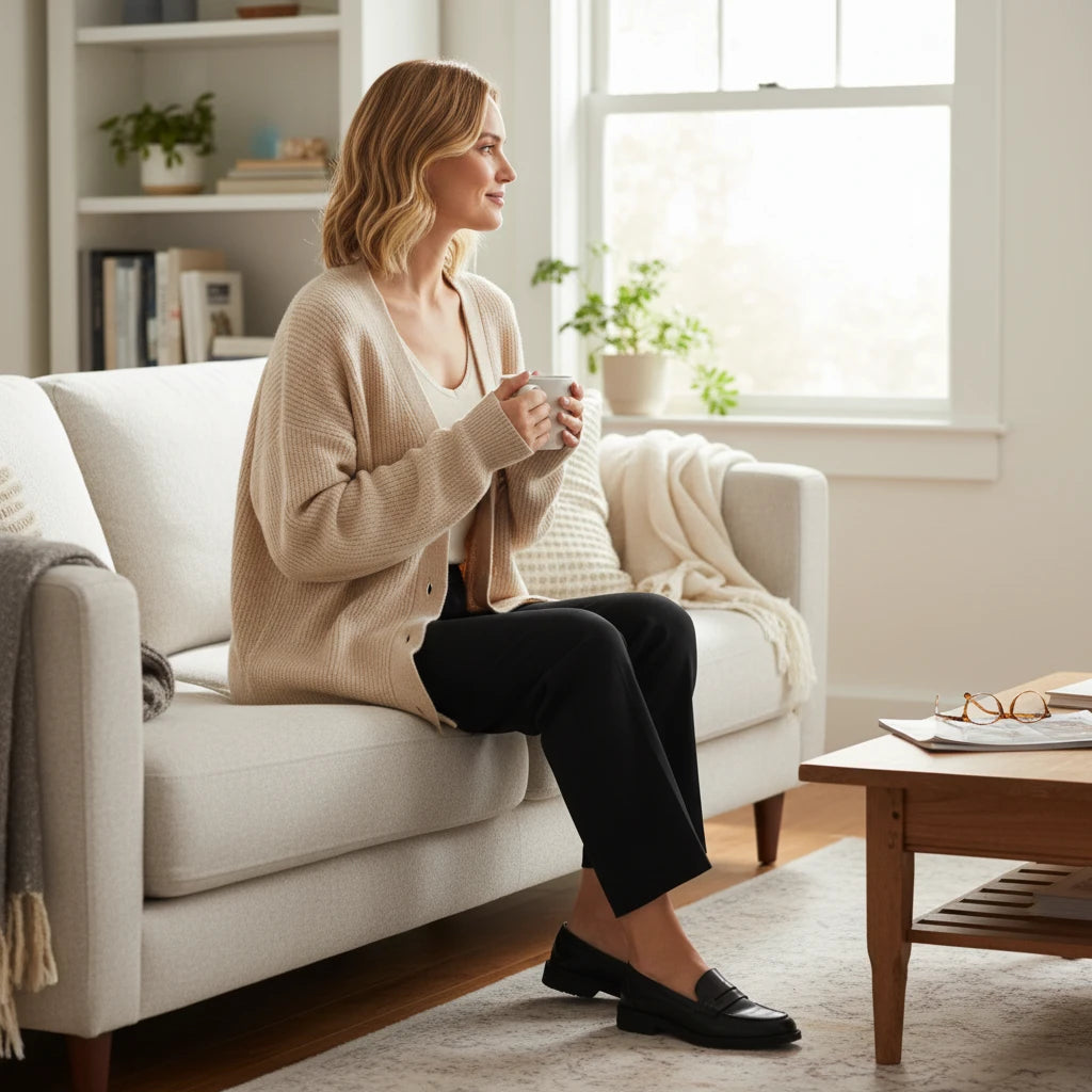 Oversized Ribbed Knit Cardigan for Women